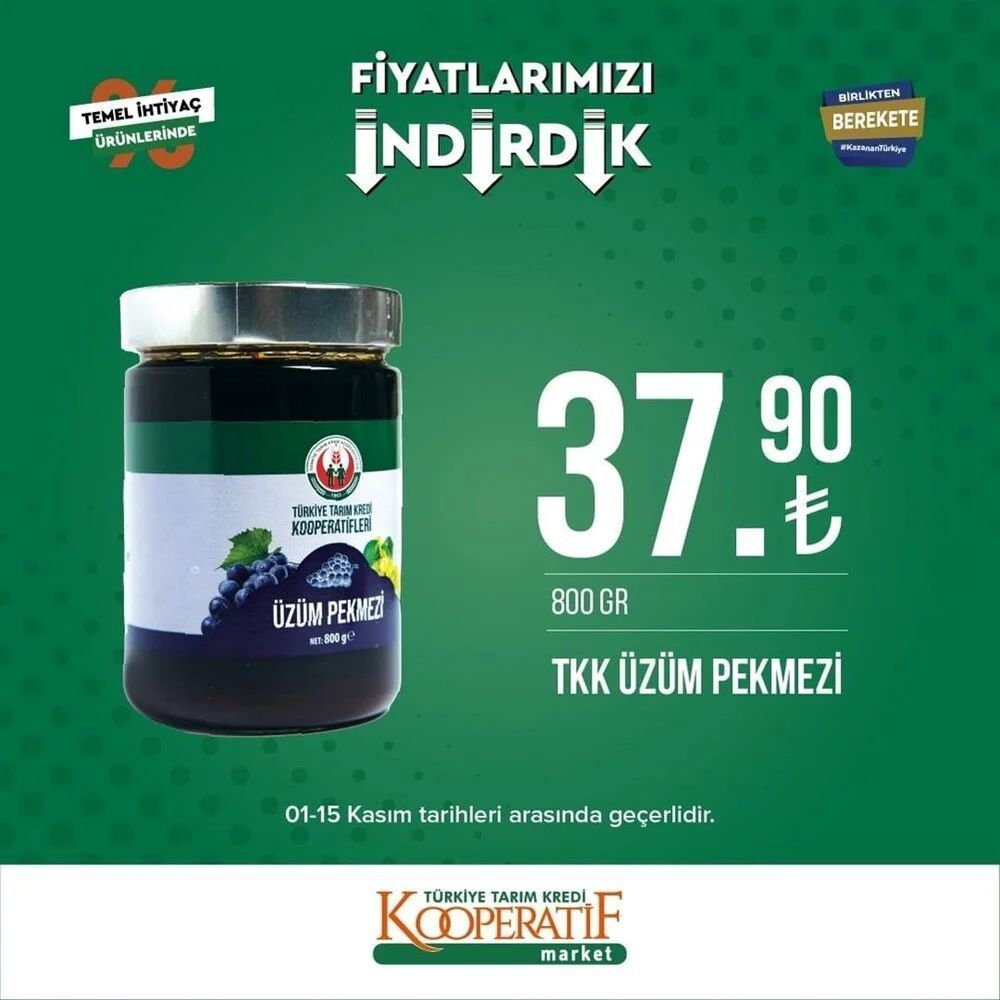 Tarım Kredi Kooperatif Market indirimli ürünler listesi belli oldu 17