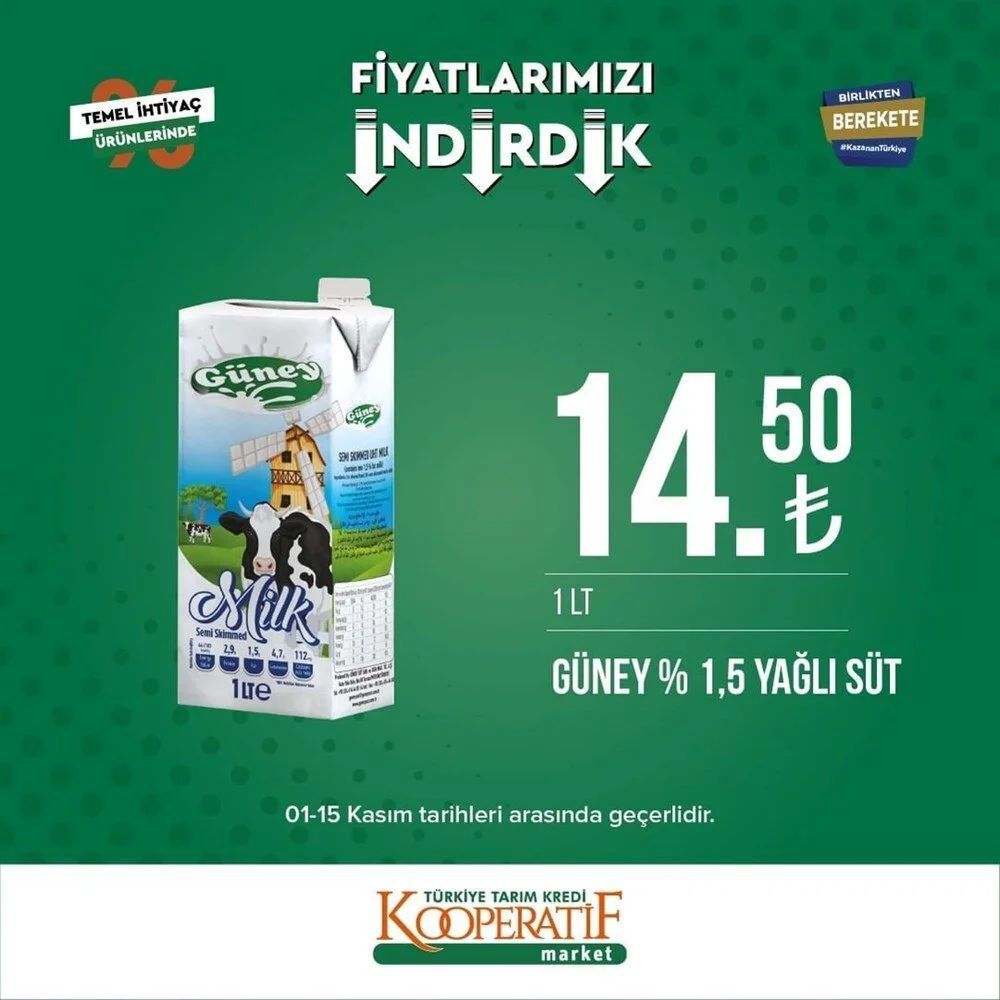 Tarım Kredi Kooperatif Market indirimli ürünler listesi belli oldu 19