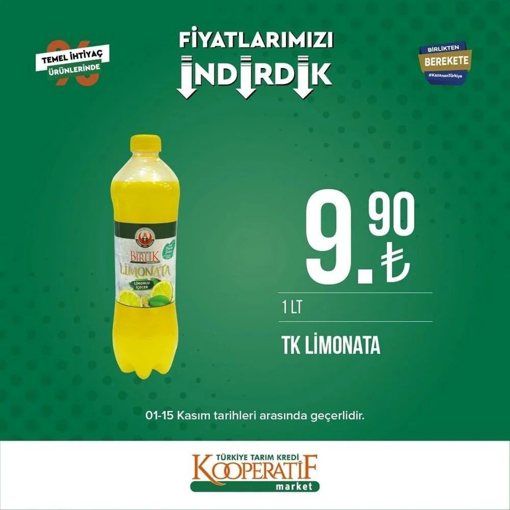 Tarım Kredi Kooperatif Market indirimli ürünler listesi belli oldu 22