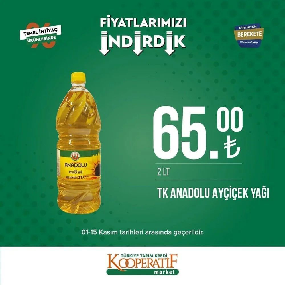 Tarım Kredi Kooperatif Market indirimli ürünler listesi belli oldu 27