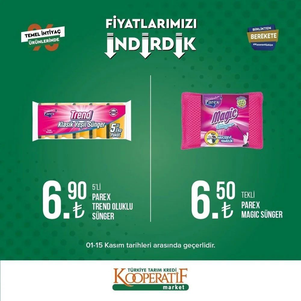 Tarım Kredi Kooperatif Market indirimli ürünler listesi belli oldu 28