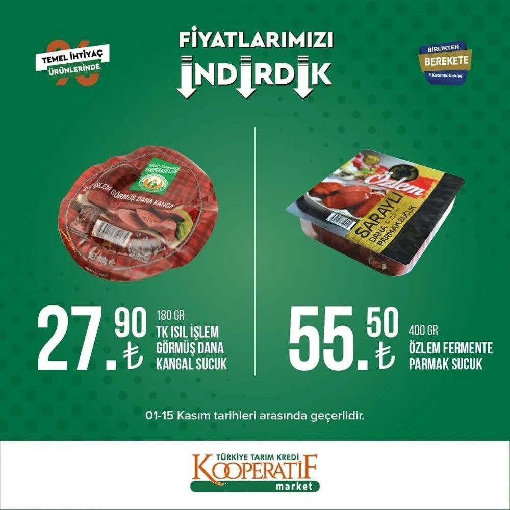 Tarım Kredi Kooperatif Market indirimli ürünler listesi belli oldu 5