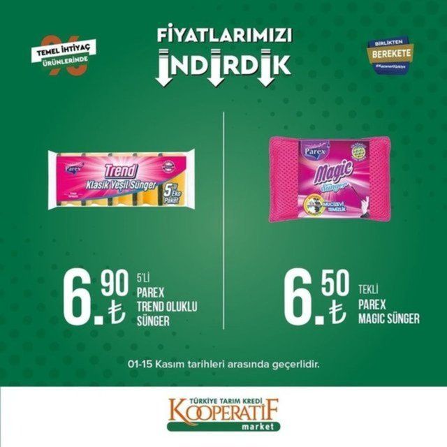 Tarım Kredi Marketlerinde indirim devam ediyor: Son gün 15 Kasım 12