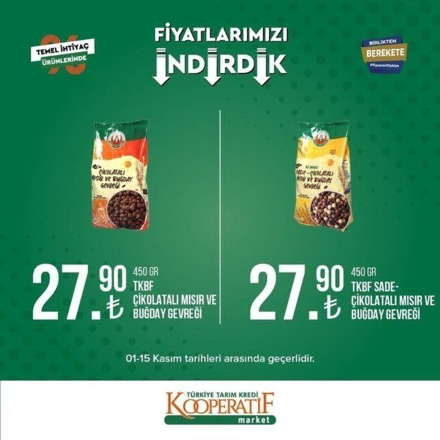 Tarım Kredi Marketlerinde indirim devam ediyor: Son gün 15 Kasım 18