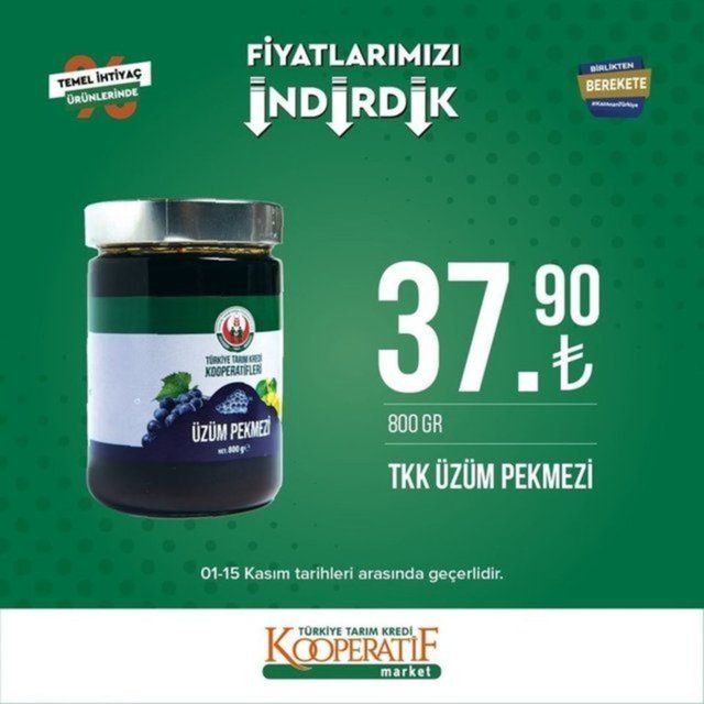 Tarım Kredi Marketlerinde indirim devam ediyor: Son gün 15 Kasım 19