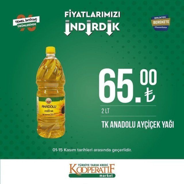 Tarım Kredi Marketlerinde indirim devam ediyor: Son gün 15 Kasım 22