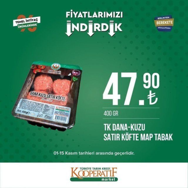 Tarım Kredi Marketlerinde indirim devam ediyor: Son gün 15 Kasım 24