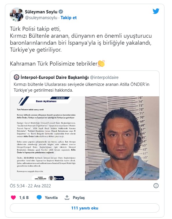 Bakan Soylu duyurdu: Baron Atilla Önder İspanya'da yakalandı 4