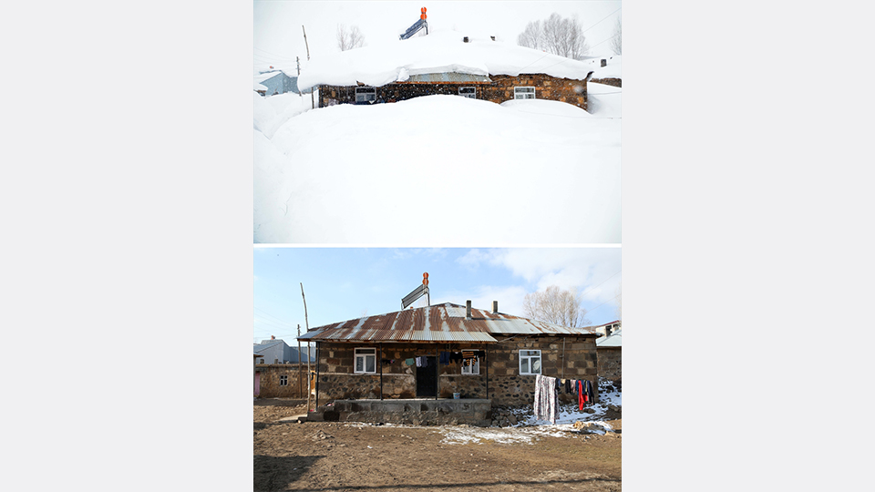 Geçen yıl evlerin kara gömüldüğü köy bu yıl kara hasret kaldı 9