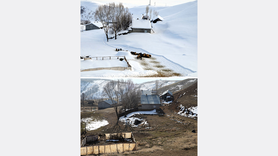Geçen yıl evlerin kara gömüldüğü köy bu yıl kara hasret kaldı 4