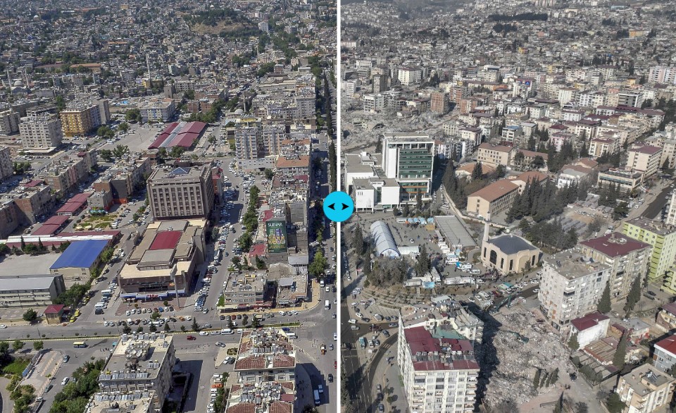 Yıkımın boyutu böyle görüntülendi: İşte Kahramanmaraş'ta deprem öncesi ve sonrası fotoğraflar 4