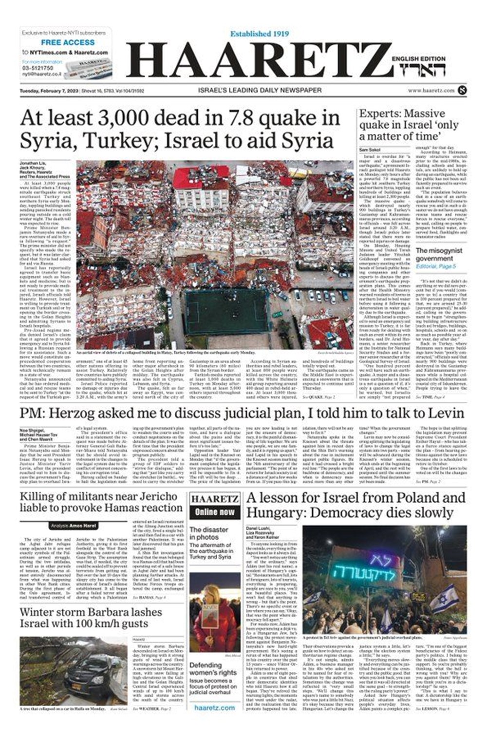 Kahramanmaraş merkezli depremler dünya manşetlerinde: Yüzyılın en güçlü depremi 11