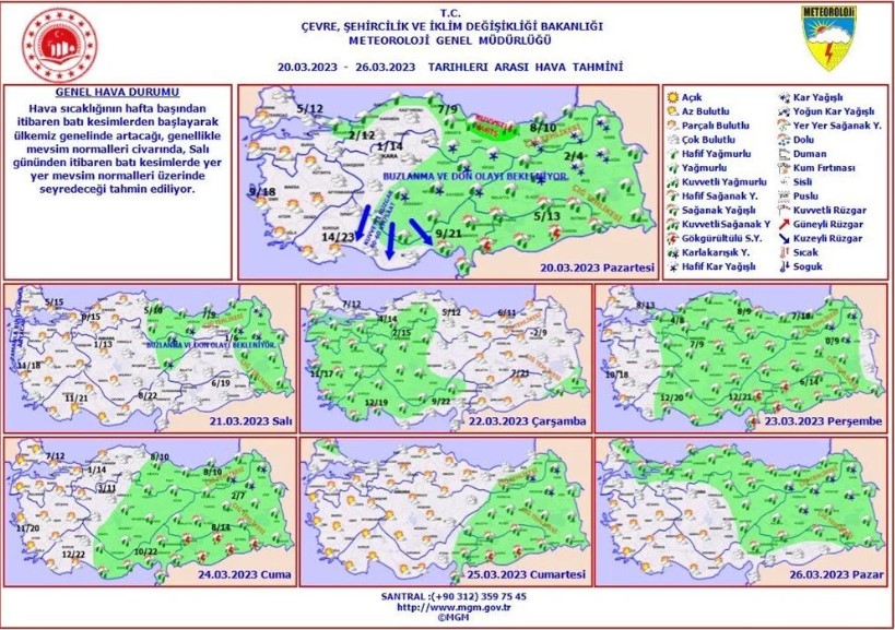 Meteoroloji 7 günlük raporu yayımladı! Sıcaklıklar artıyor 9