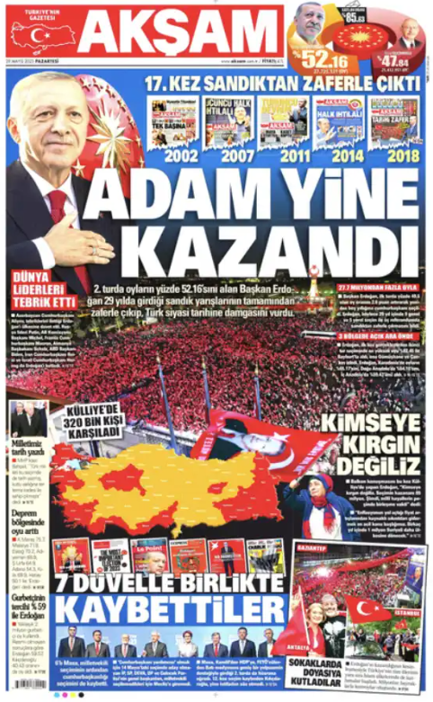 Erdoğan'ın seçim zaferini hangi gazete nasıl gördü? 3