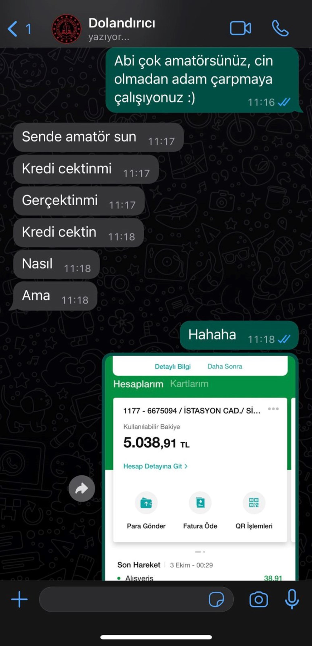 Dolandırıcıyı dolandırdı 7