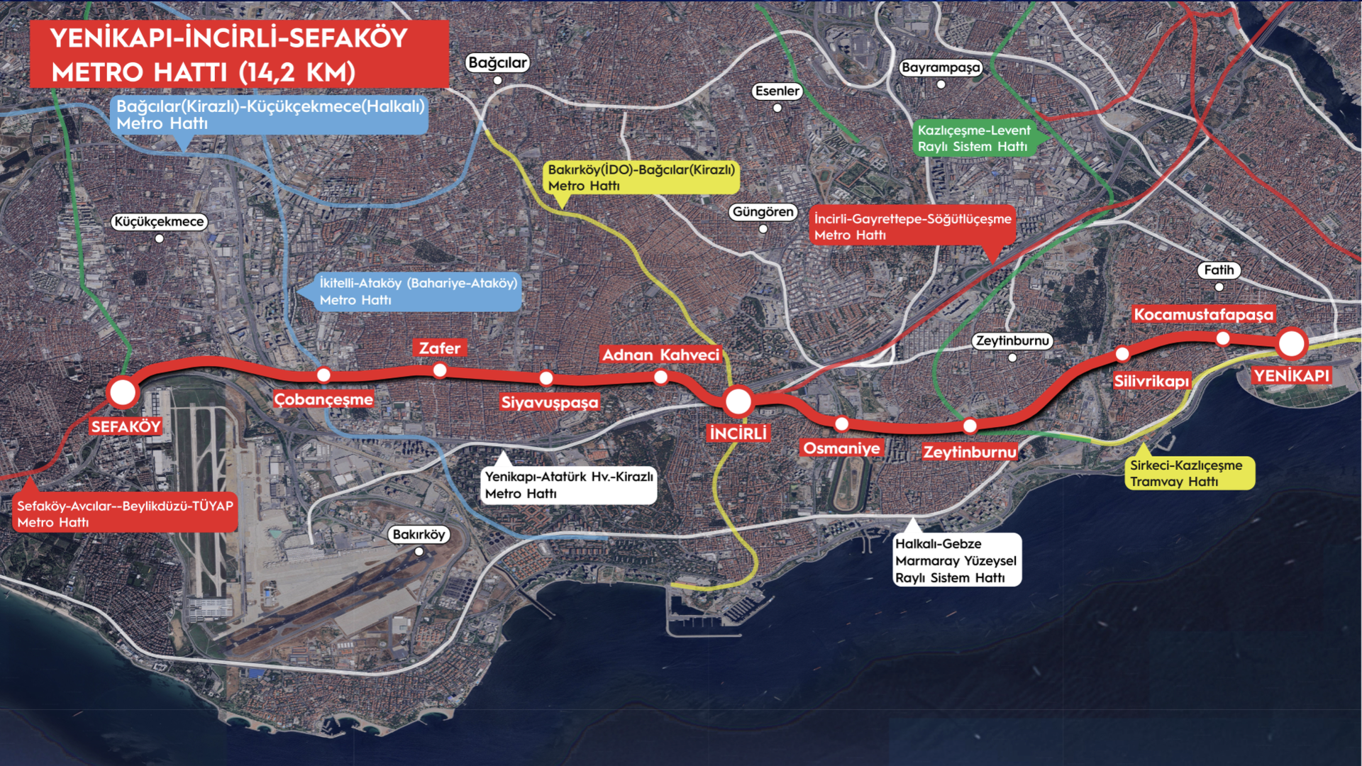 Yeni̇kapi İnci̇rli̇ Sefaköy Metro Hatti