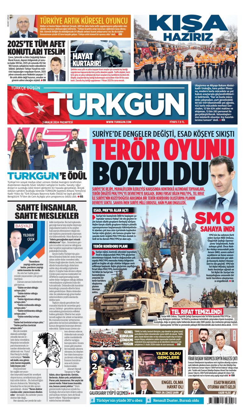 https://www.turkgun.com/Türkgün Gazetesi 2 Aralık 2024