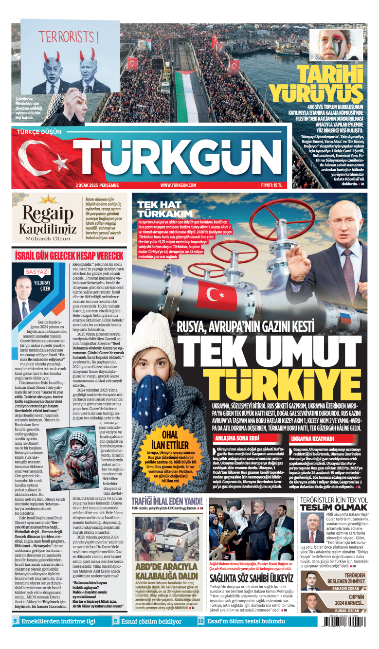 https://www.turkgun.com/Türkgün Gazetesi 2 Ocak 2025