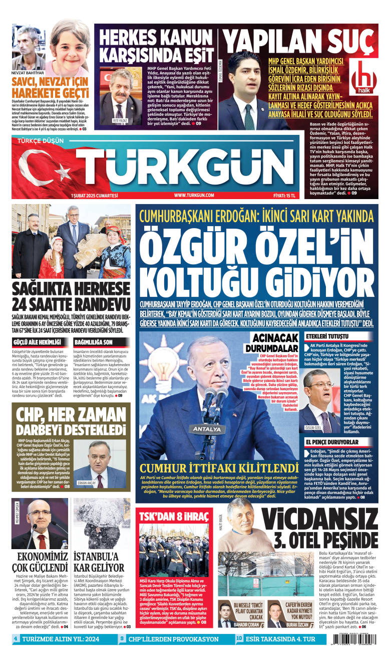 https://www.turkgun.com/Türkgün Gazetesi 1 Şubat 2025