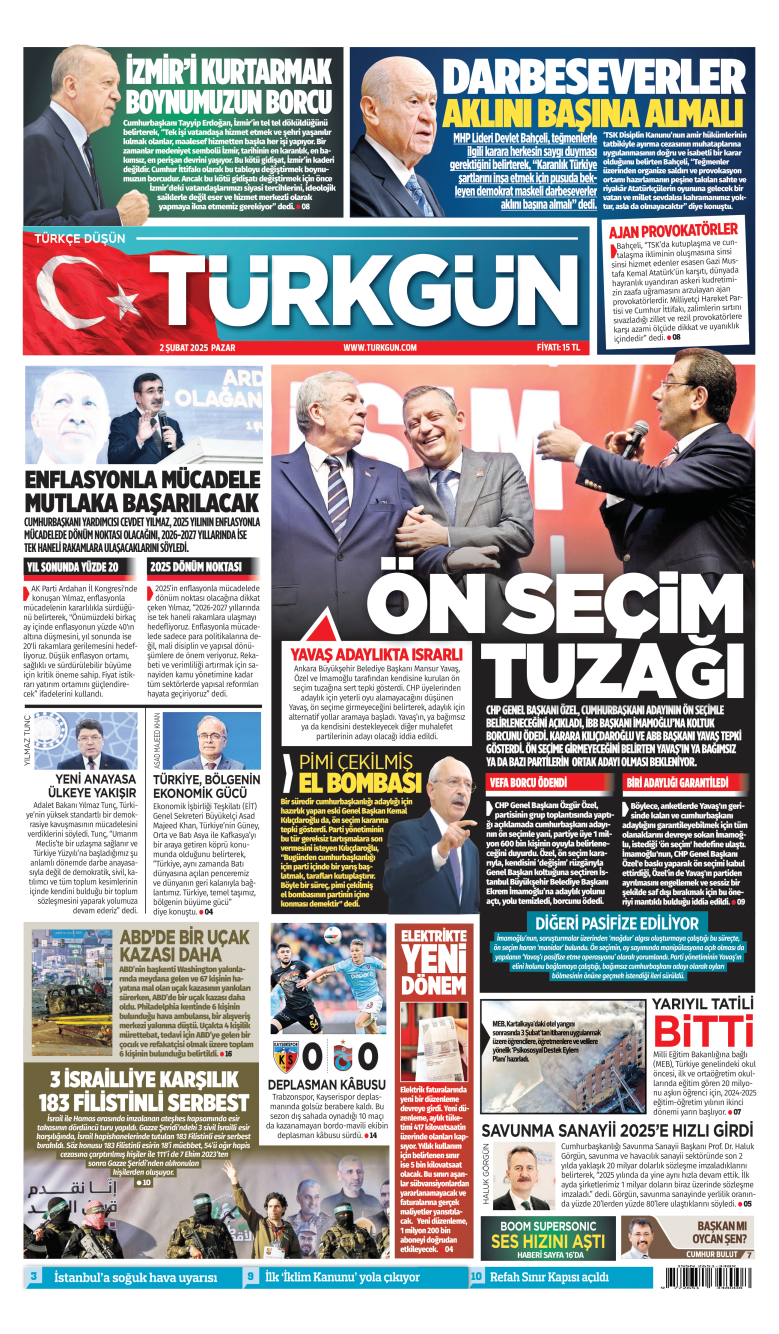https://www.turkgun.com/Türkgün Gazetesi 02 Şubat 2025