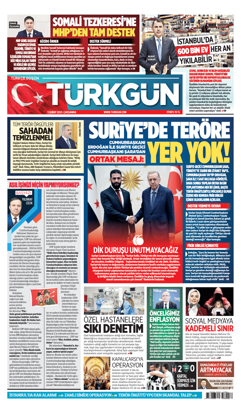 https://www.turkgun.com/Türkgün Gazetesi 05 Şubat 2025