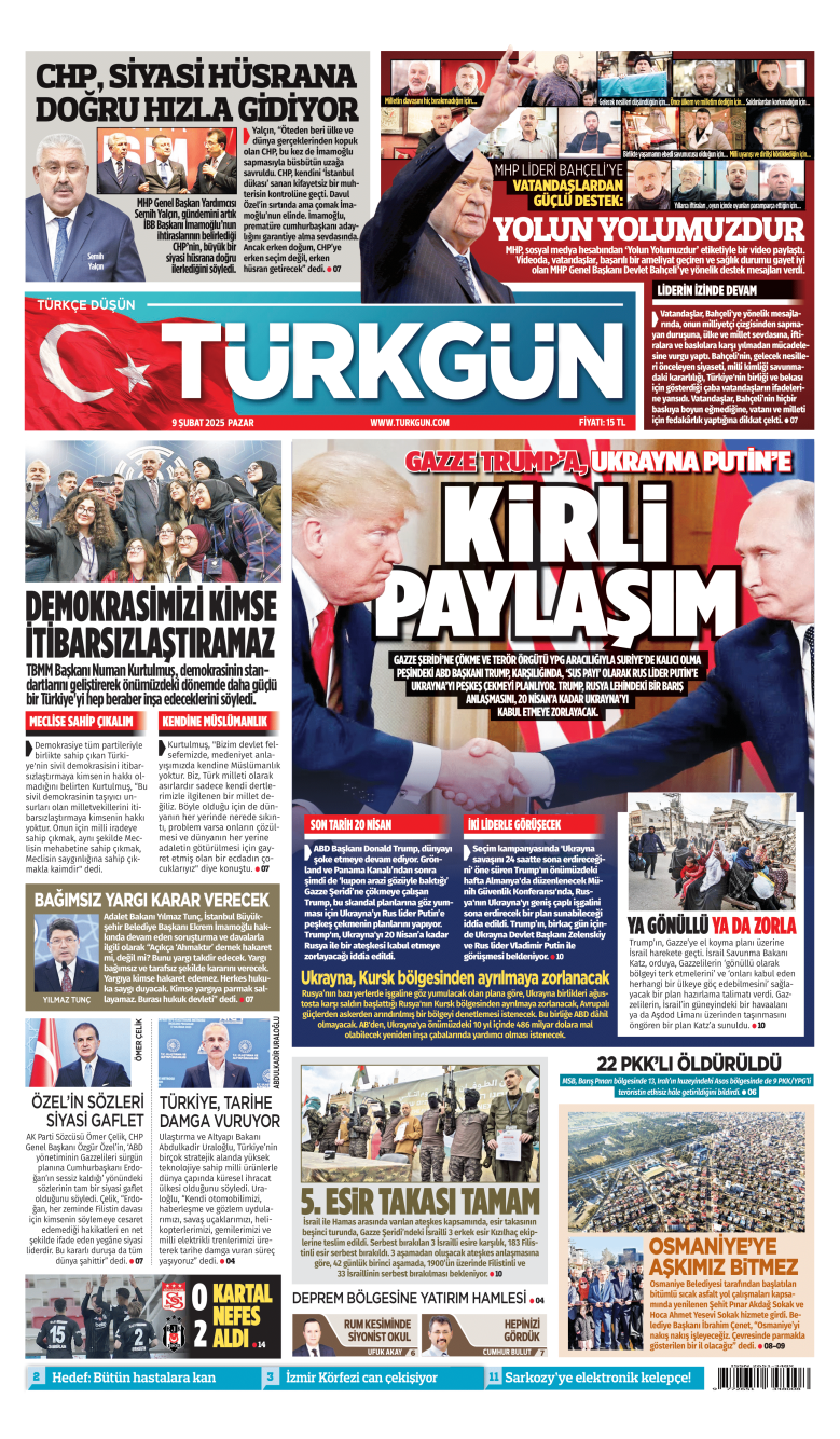 https://www.turkgun.com/Türkgün Gazetesi 09 Şubat 2025