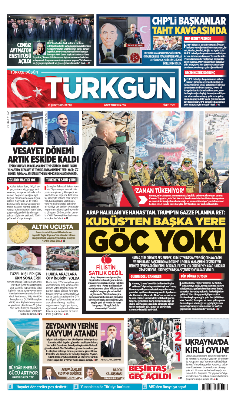 https://www.turkgun.com/Türkgün Gazetesi 16 Şubat 2025