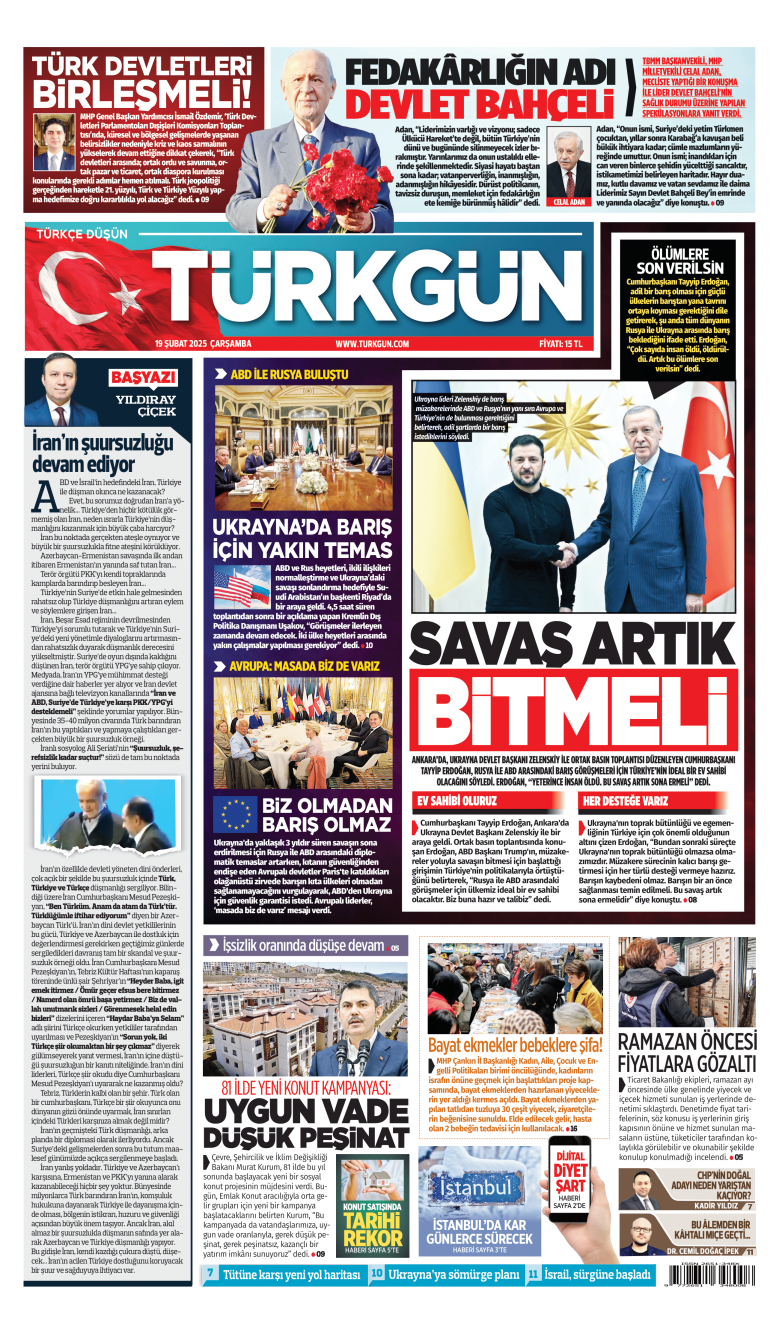 https://www.turkgun.com/Türkgün Gazetesi 19 Şubat 2025