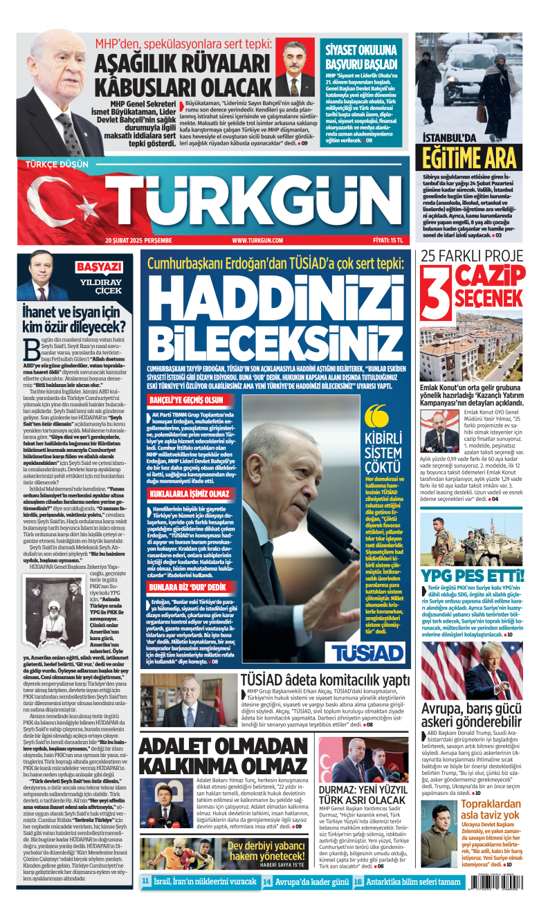 https://www.turkgun.com/Türkgün Gazetesi 20 Şubat 2025