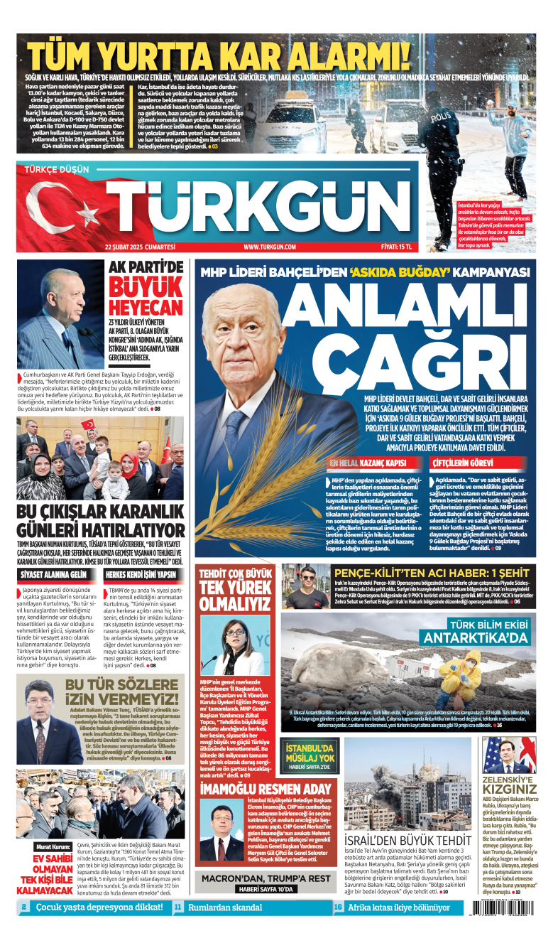 https://www.turkgun.com/Türkgün Gazetesi 22 Şubat 2025
