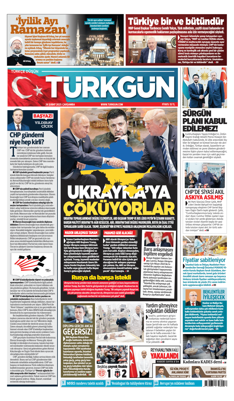 https://www.turkgun.com/Türkgün Gazetesi 26 Şubat 2025