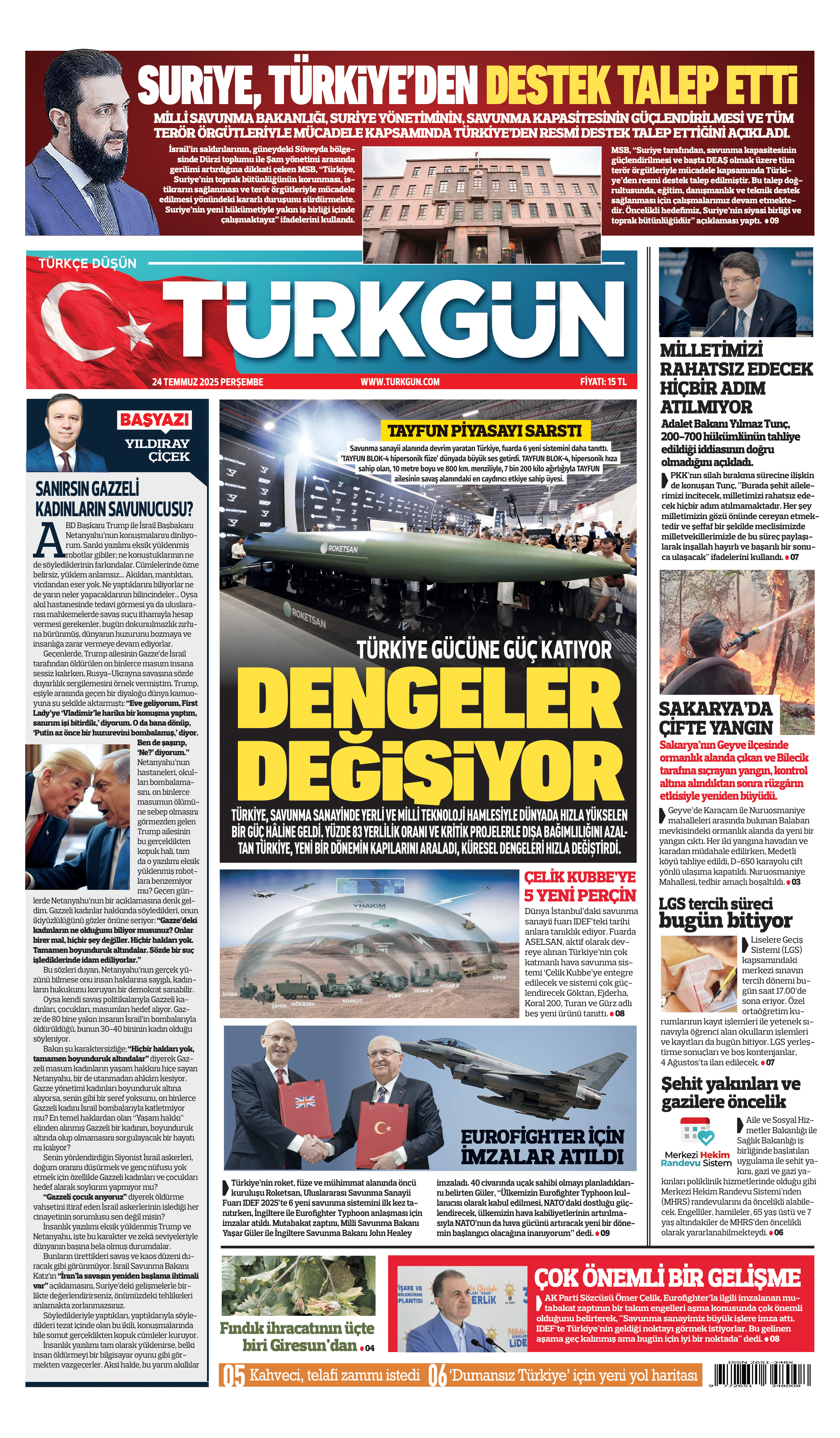https://www.turkgun.com/Türkgün Gazetesi 24 Temmuz 2025