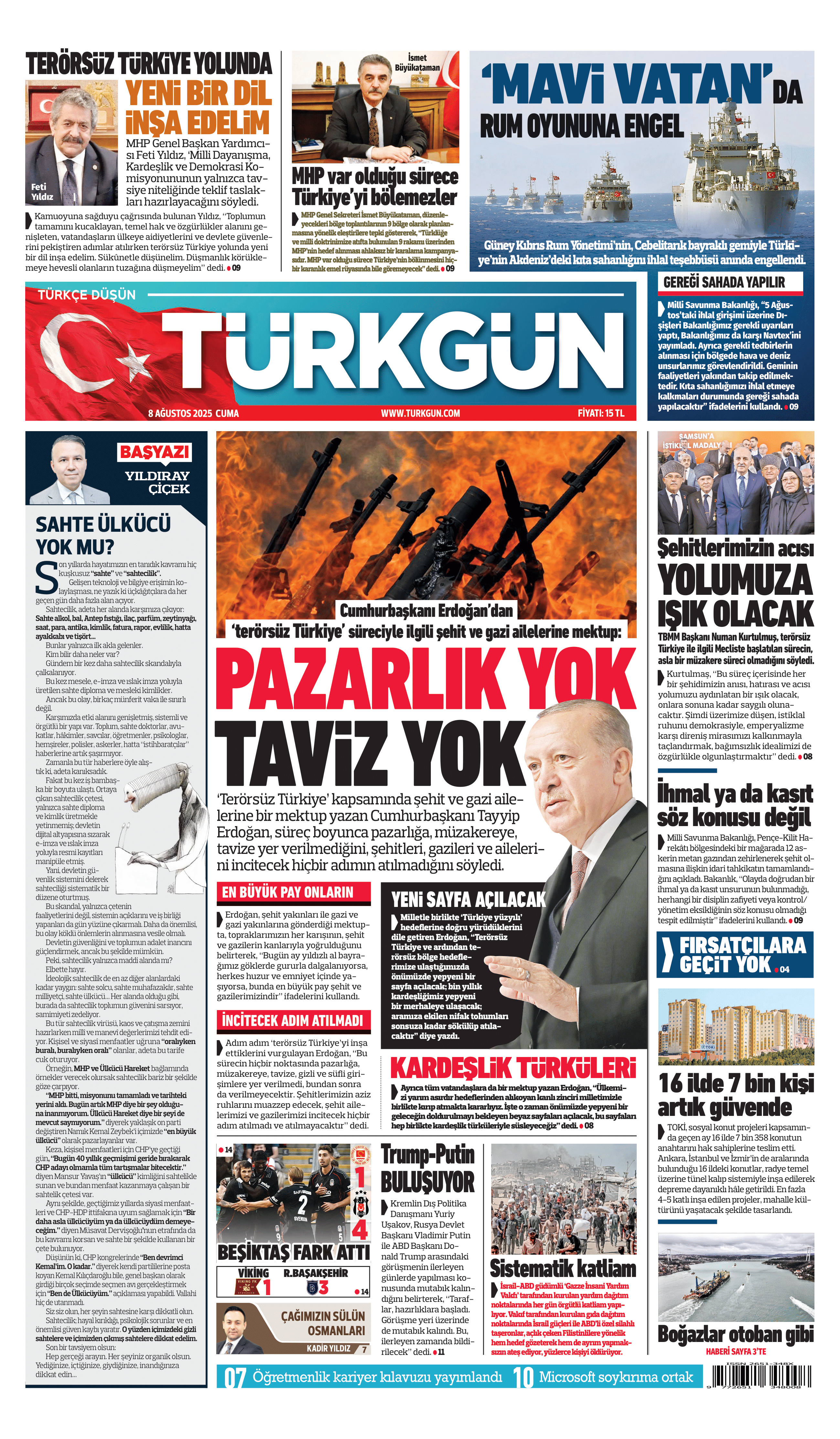 https://www.turkgun.com/Türkgün Gazetesi 8 Ağustos 2025