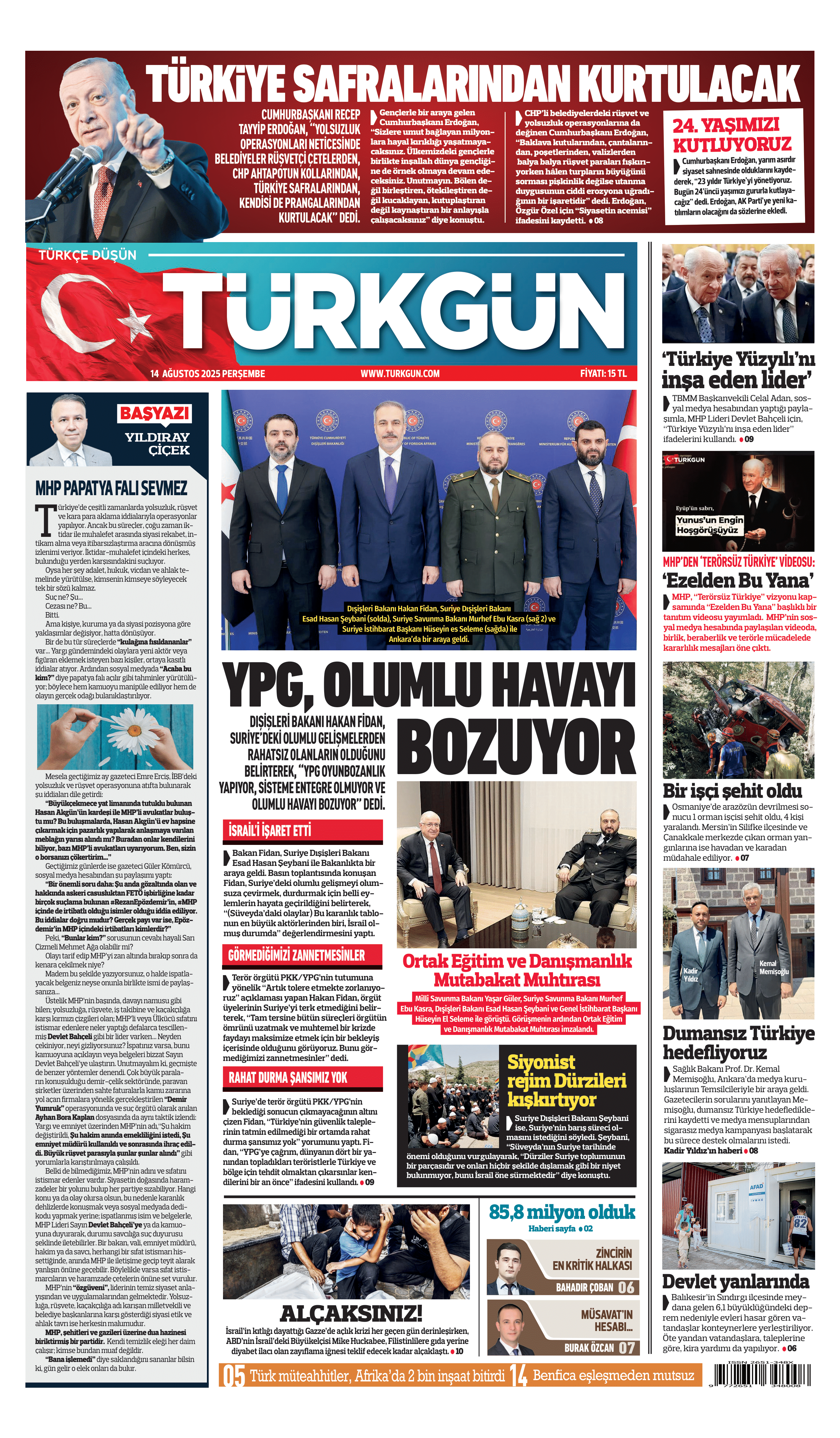 https://www.turkgun.com/Türkgün Gazetesi 14 Ağustos 2025