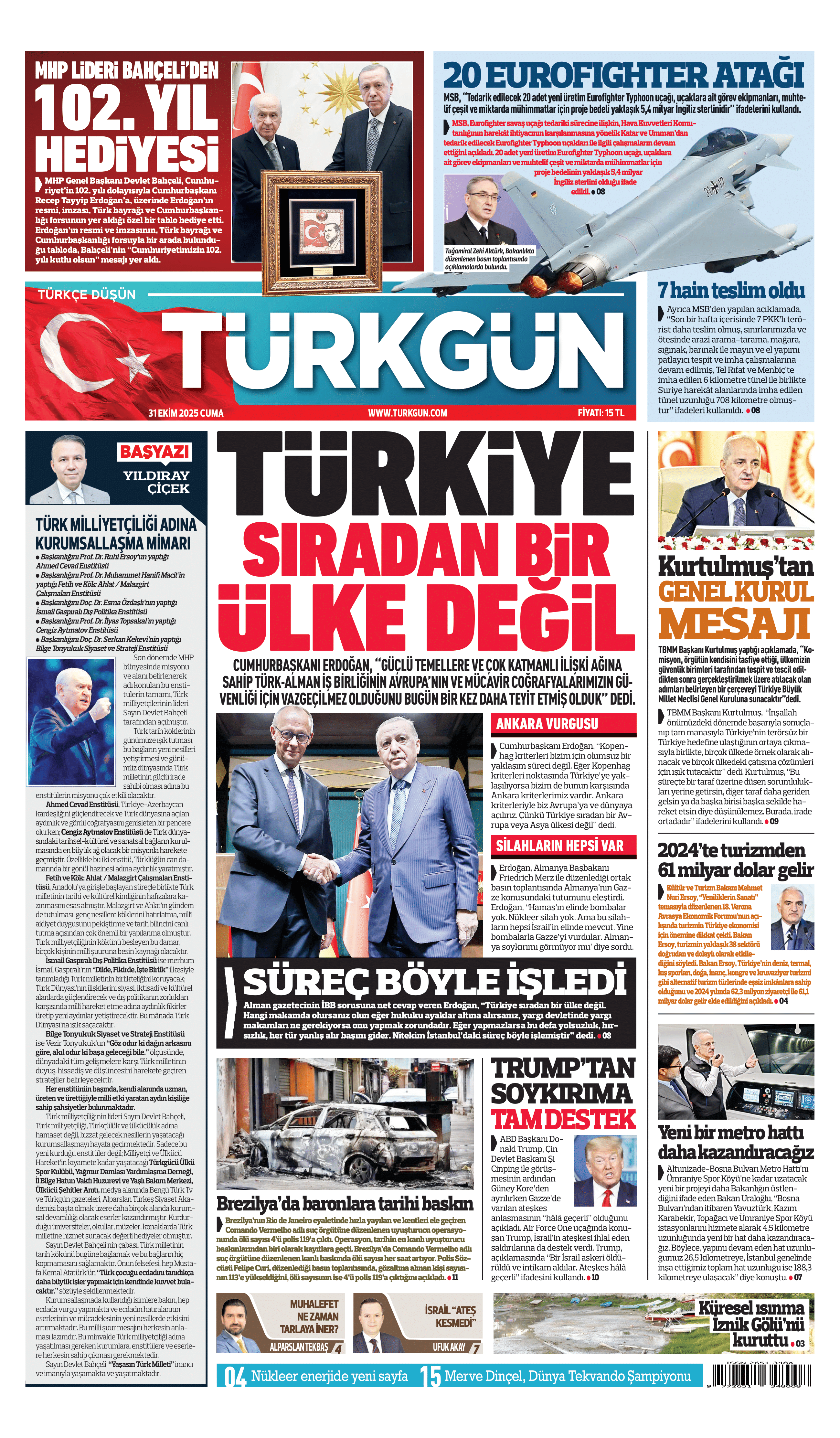 https://www.turkgun.com/Türkgün Gazetesi 31 Ekim 2025