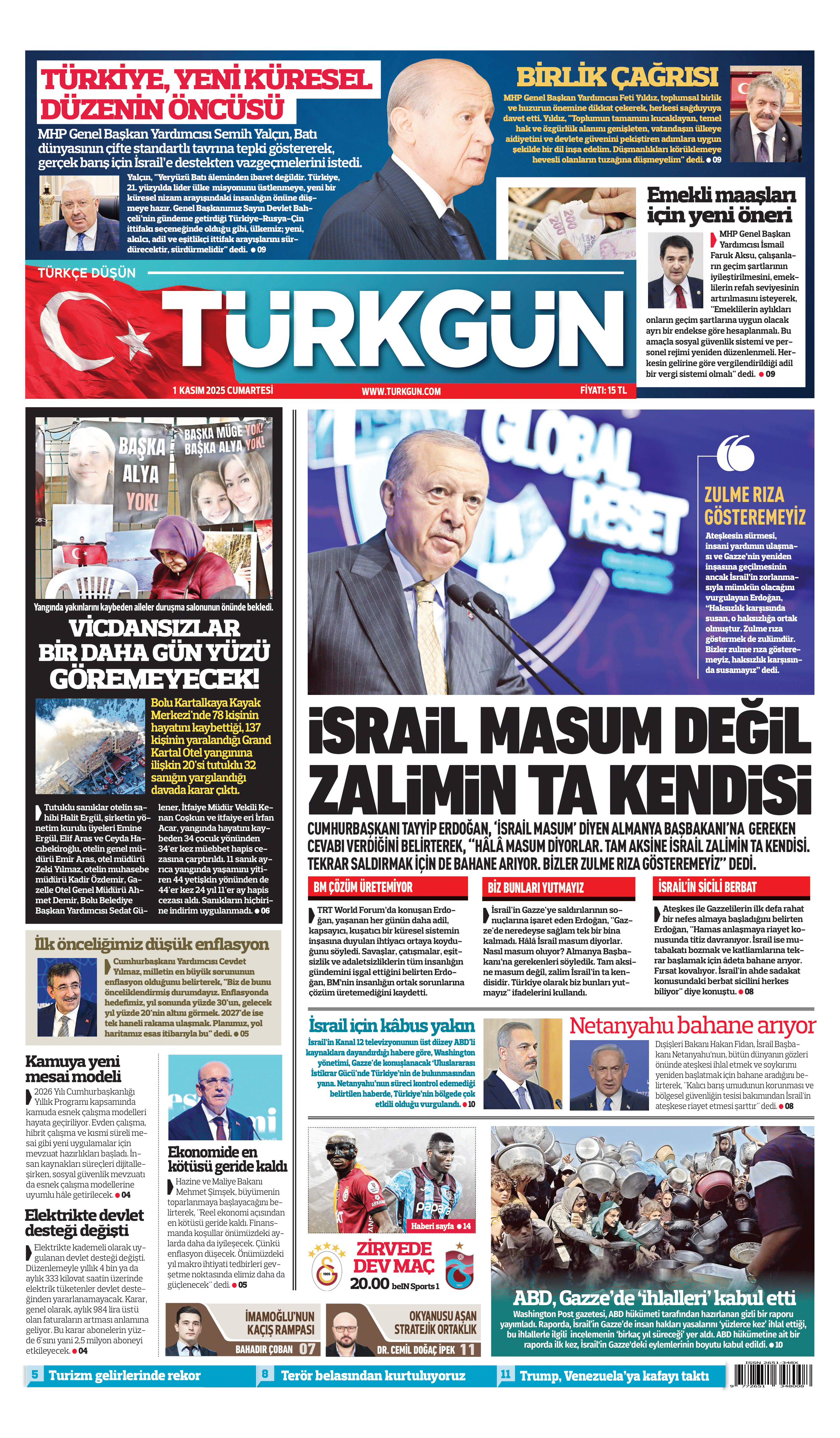 https://www.turkgun.com/Türkgün Gazetesi 1 Kasım 2025