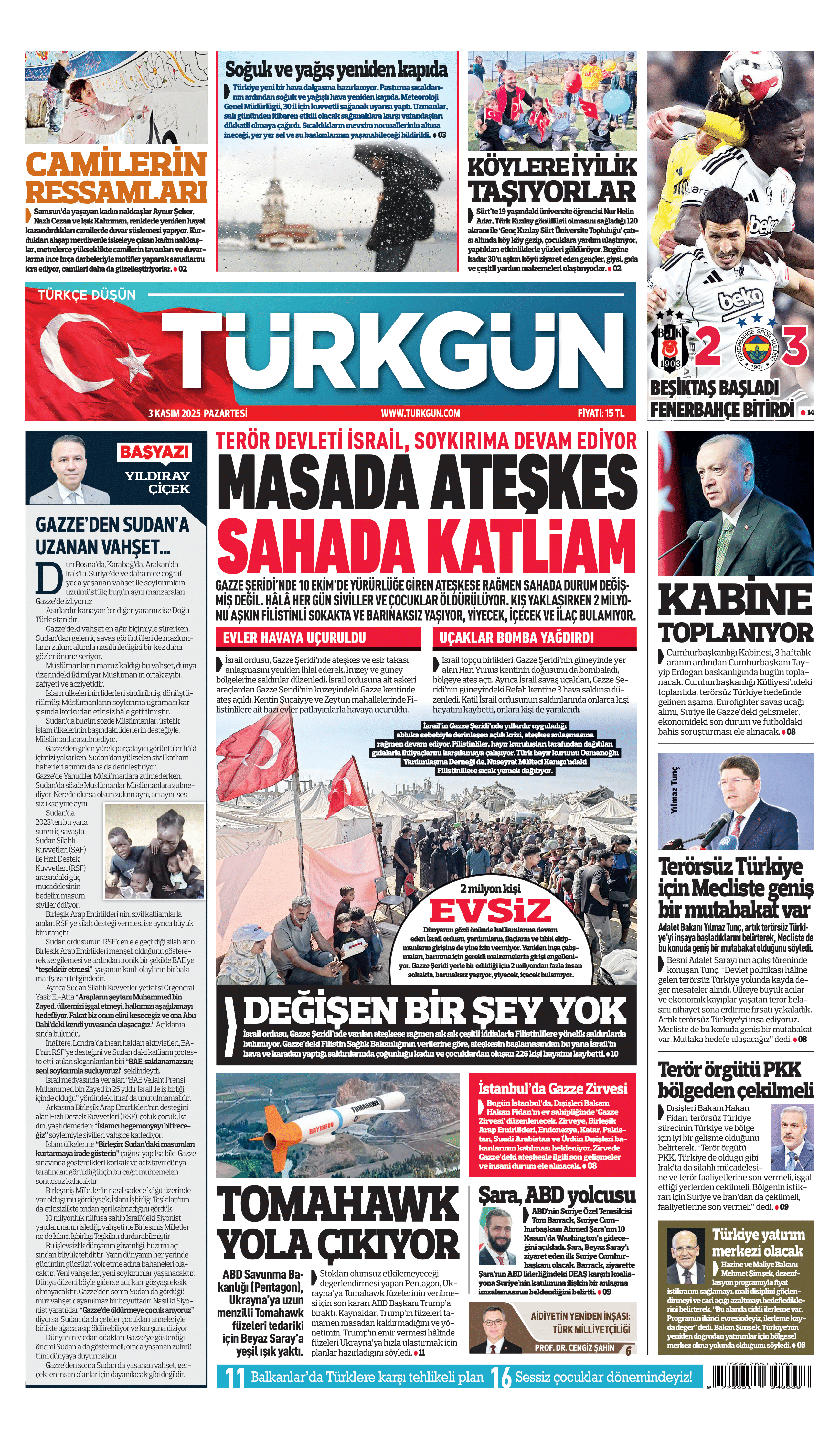 https://www.turkgun.com/Türkgün Gazetesi 3 Kasım 2025