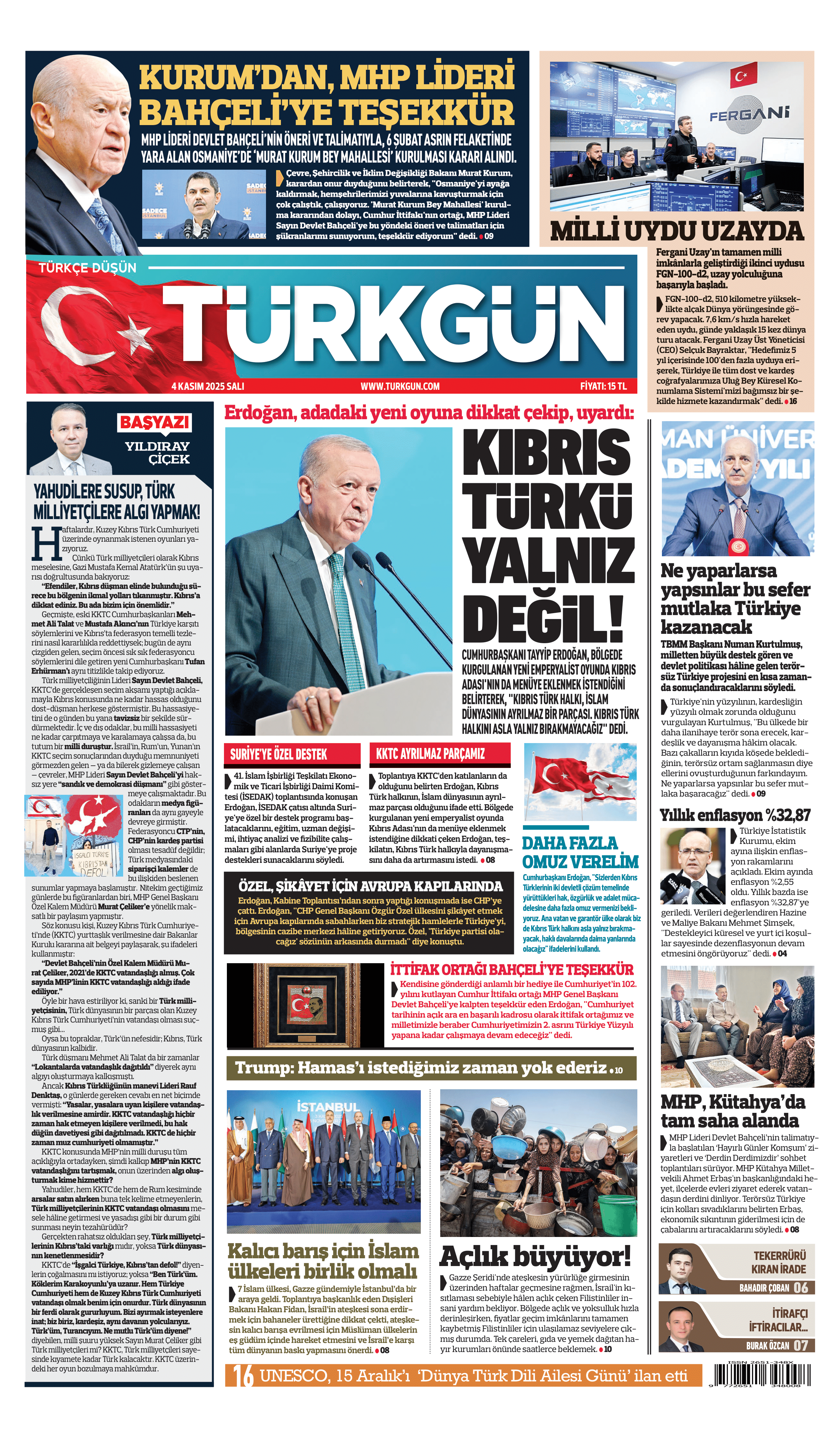 https://www.turkgun.com/Türkgün Gazetesi 4 Kasım 2025