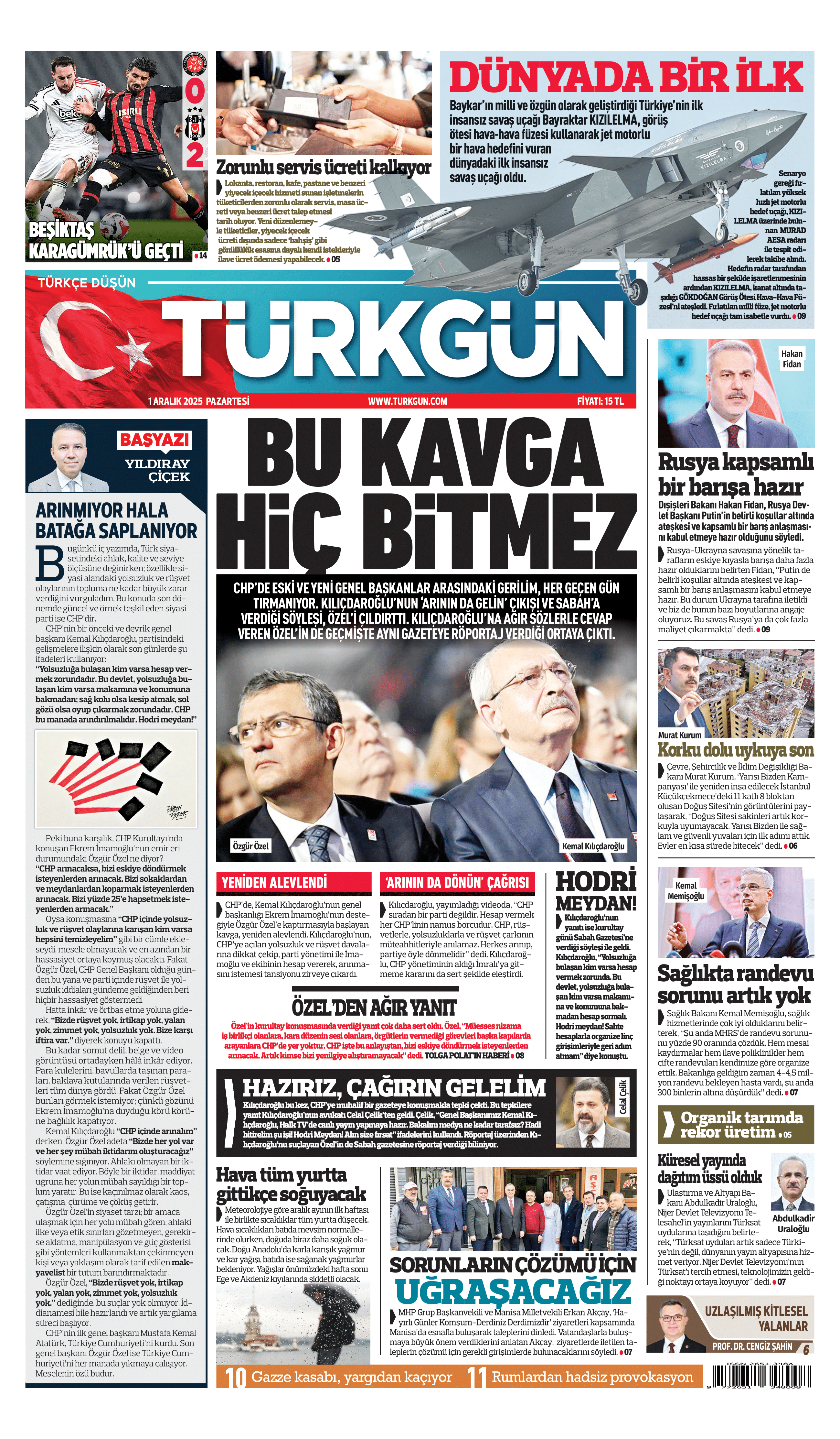 https://www.turkgun.com/Türkgün Gazetesi 1 Aralık 2025