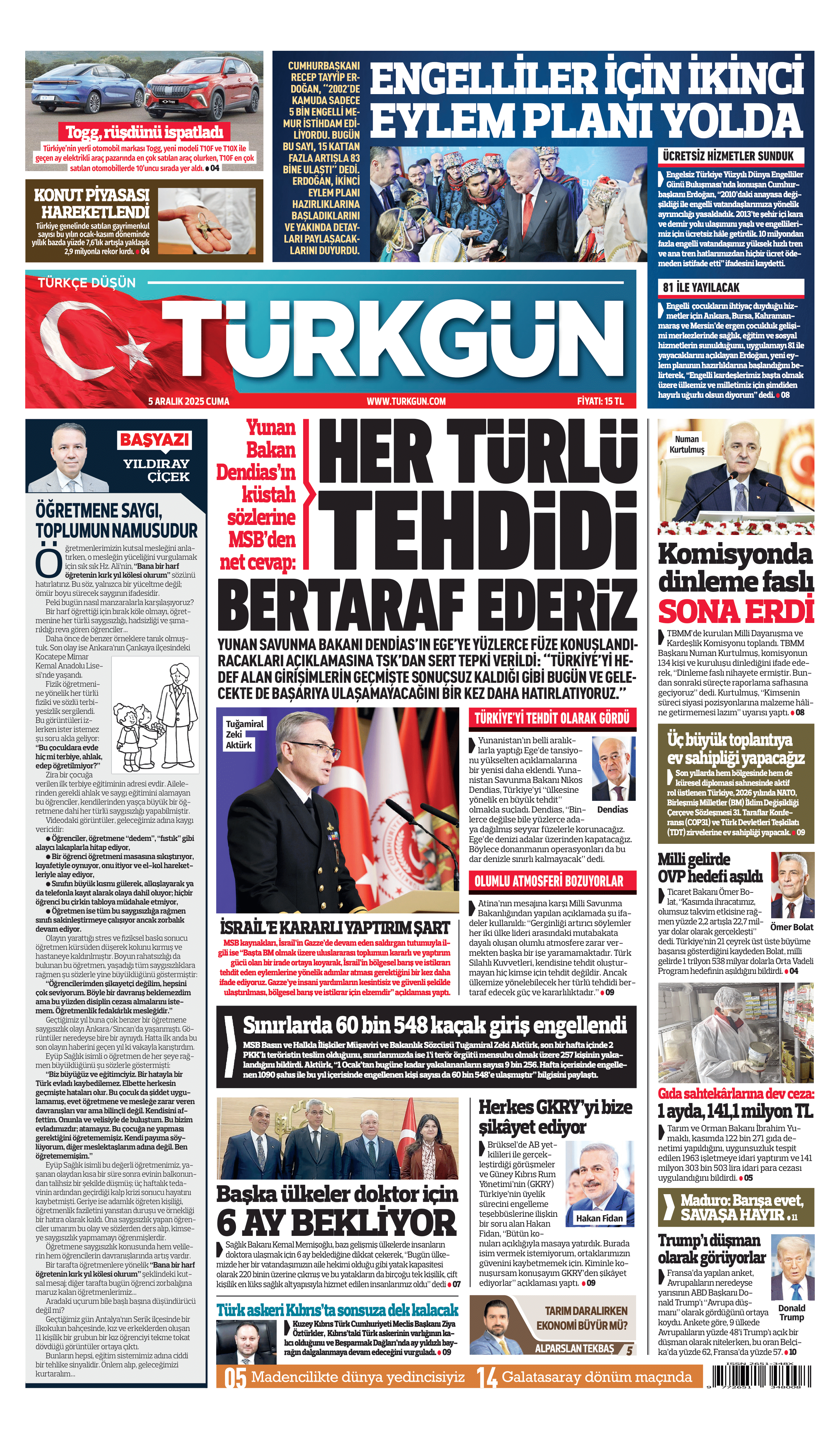 https://www.turkgun.com/Türkgün Gazetesi 5 Aralık 2025