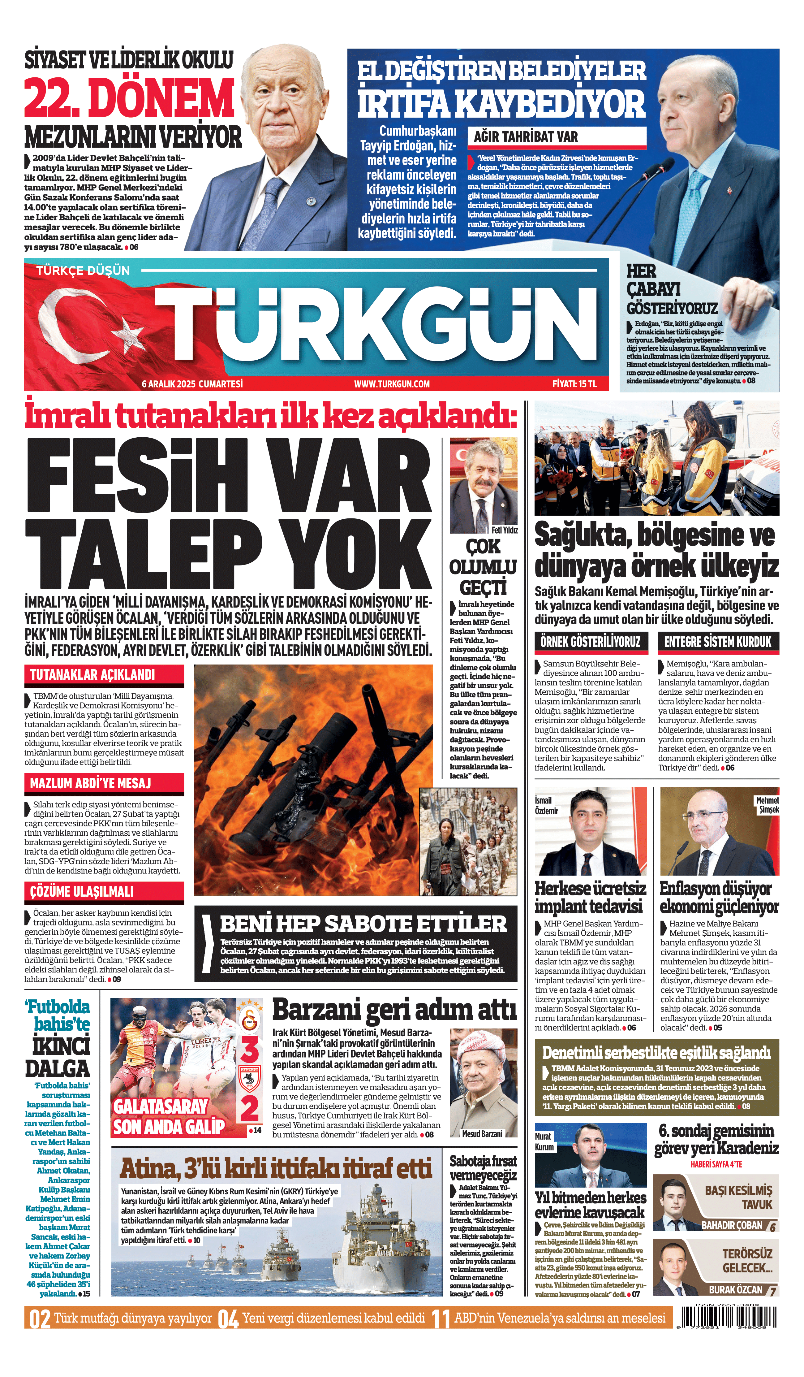 https://www.turkgun.com/Türkgün Gazetesi 6 Aralık 2025