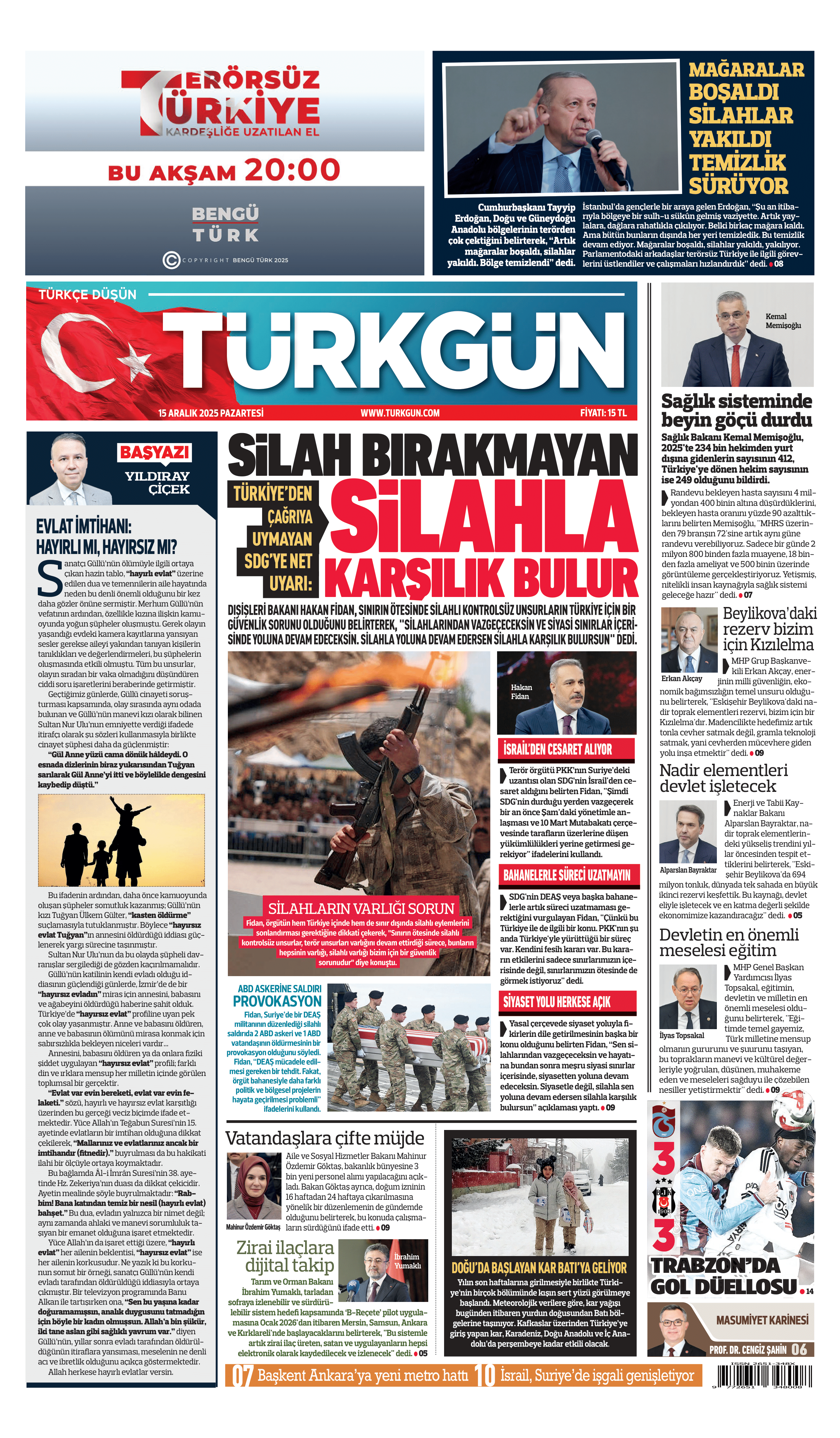 https://www.turkgun.com/Türkgün Gazetesi 15 Aralık 2025