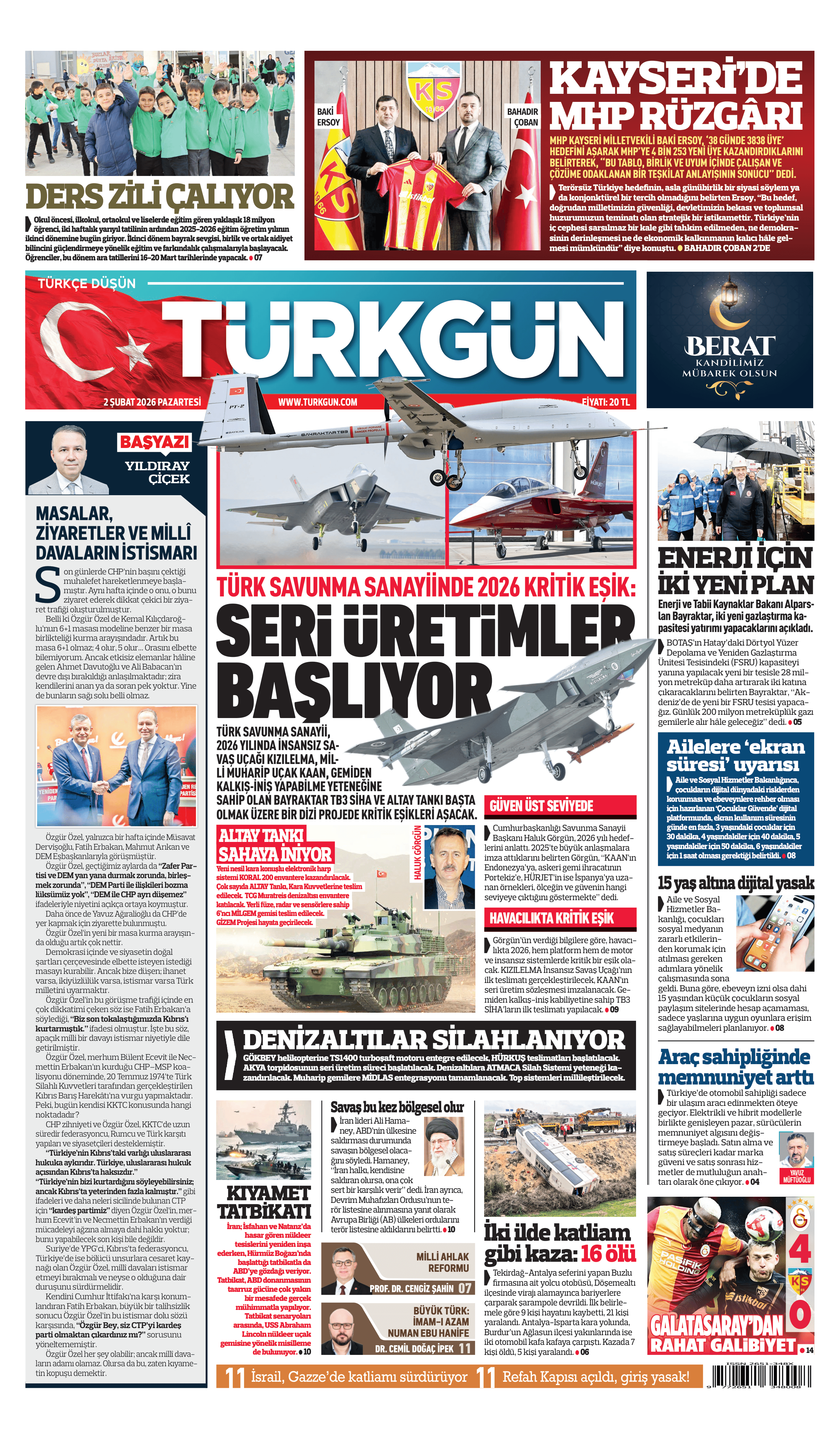 https://www.turkgun.com/Türkgün Gazetesi 2 Şubat 2026