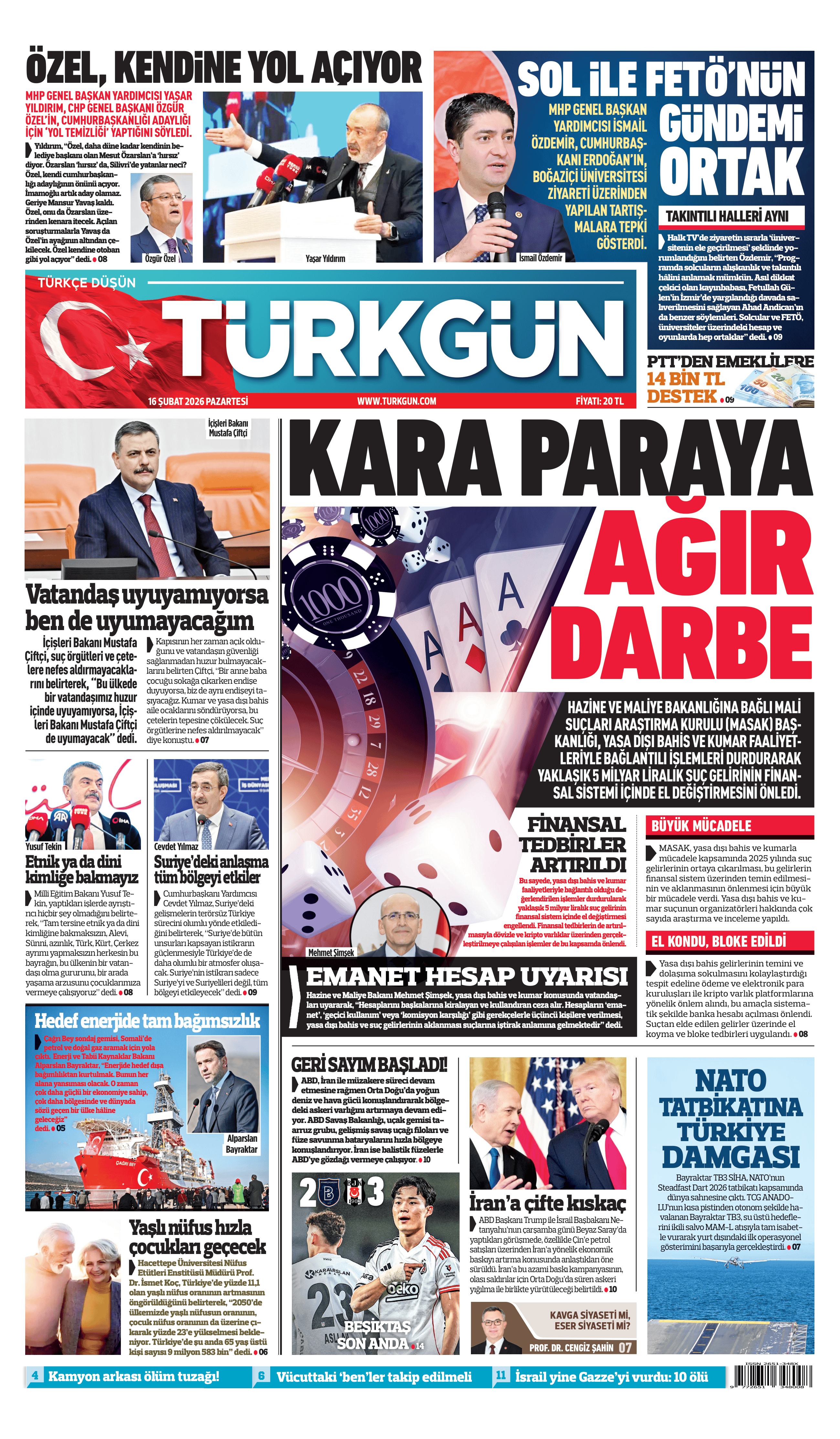 https://www.turkgun.com/Türkgün Gazetesi 16 Şubat 2026