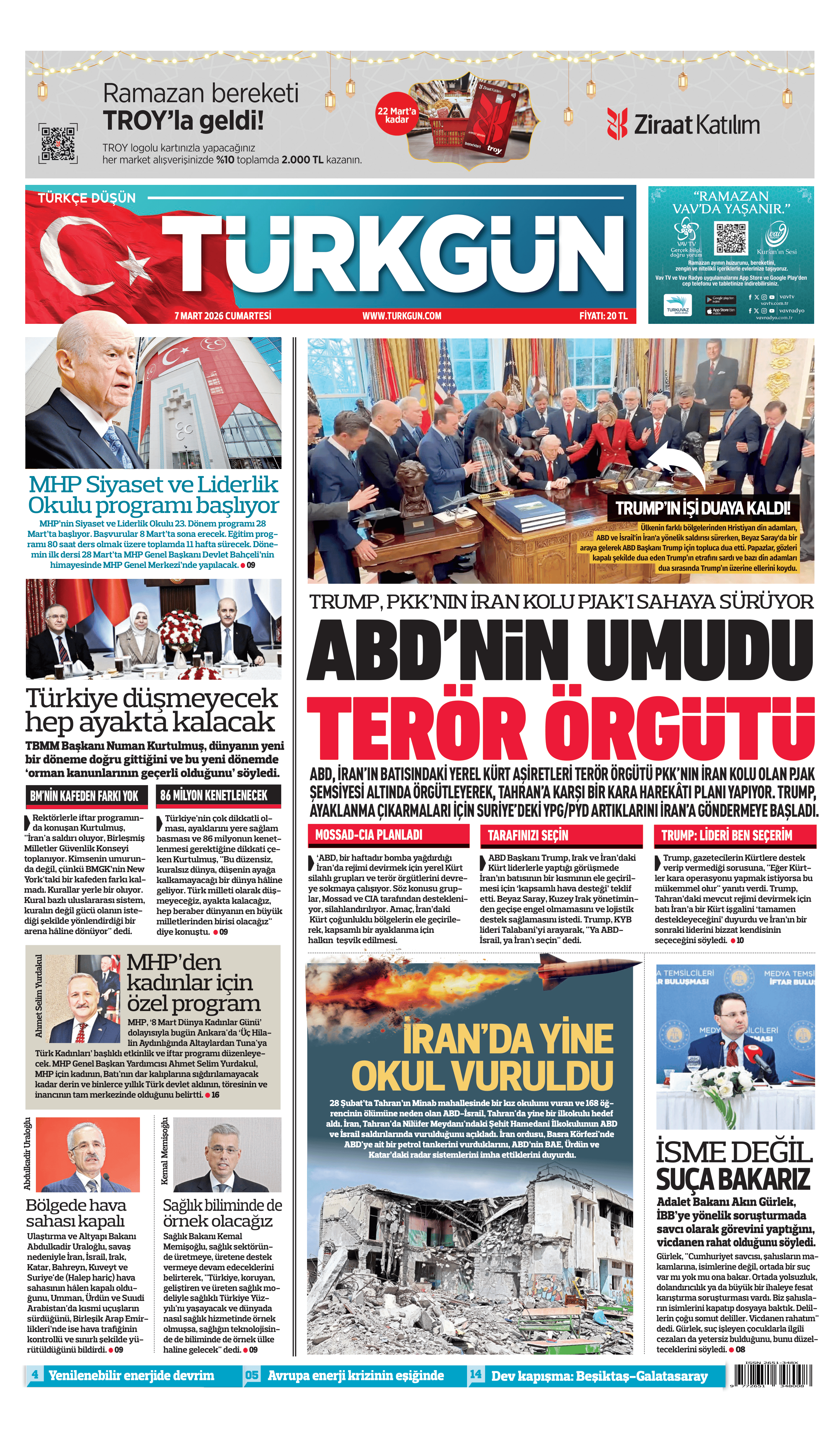 https://www.turkgun.com/Türkgün Gazetesi 7 Mart 2026