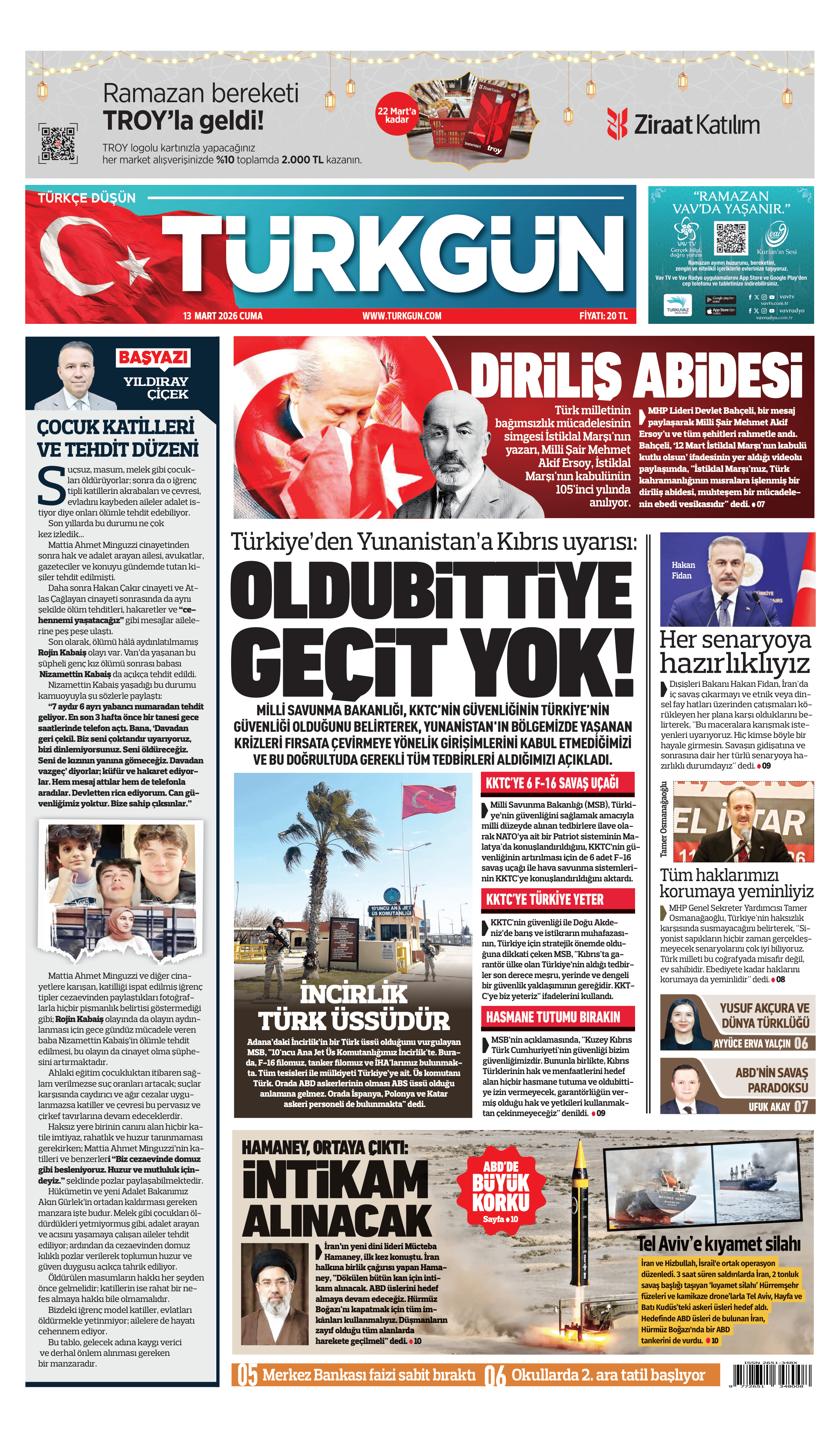 https://www.turkgun.com/Türkgün Gazetesi 13 Mart 2026
