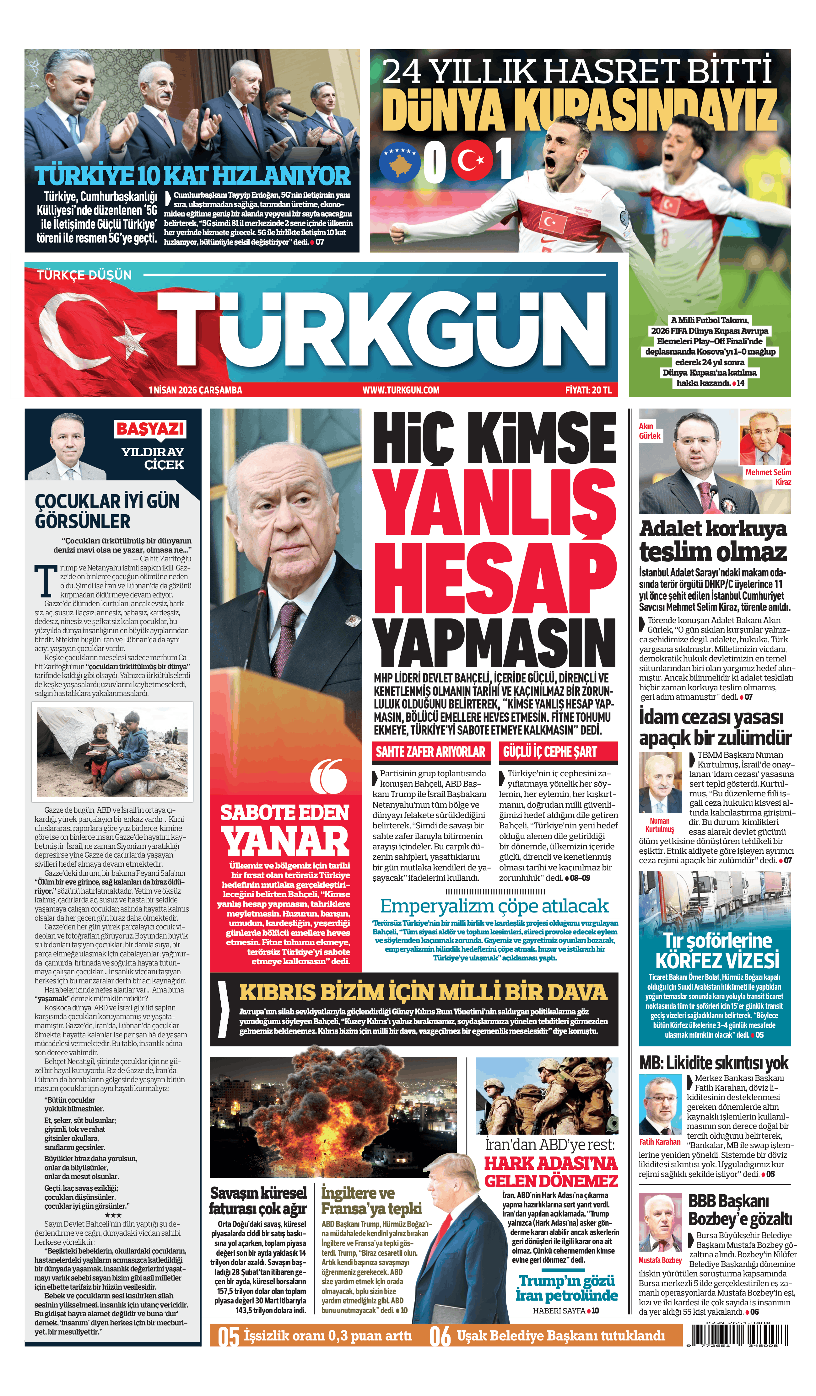 https://www.turkgun.com/Türkgün Gazetesi 1 Nisan 2026