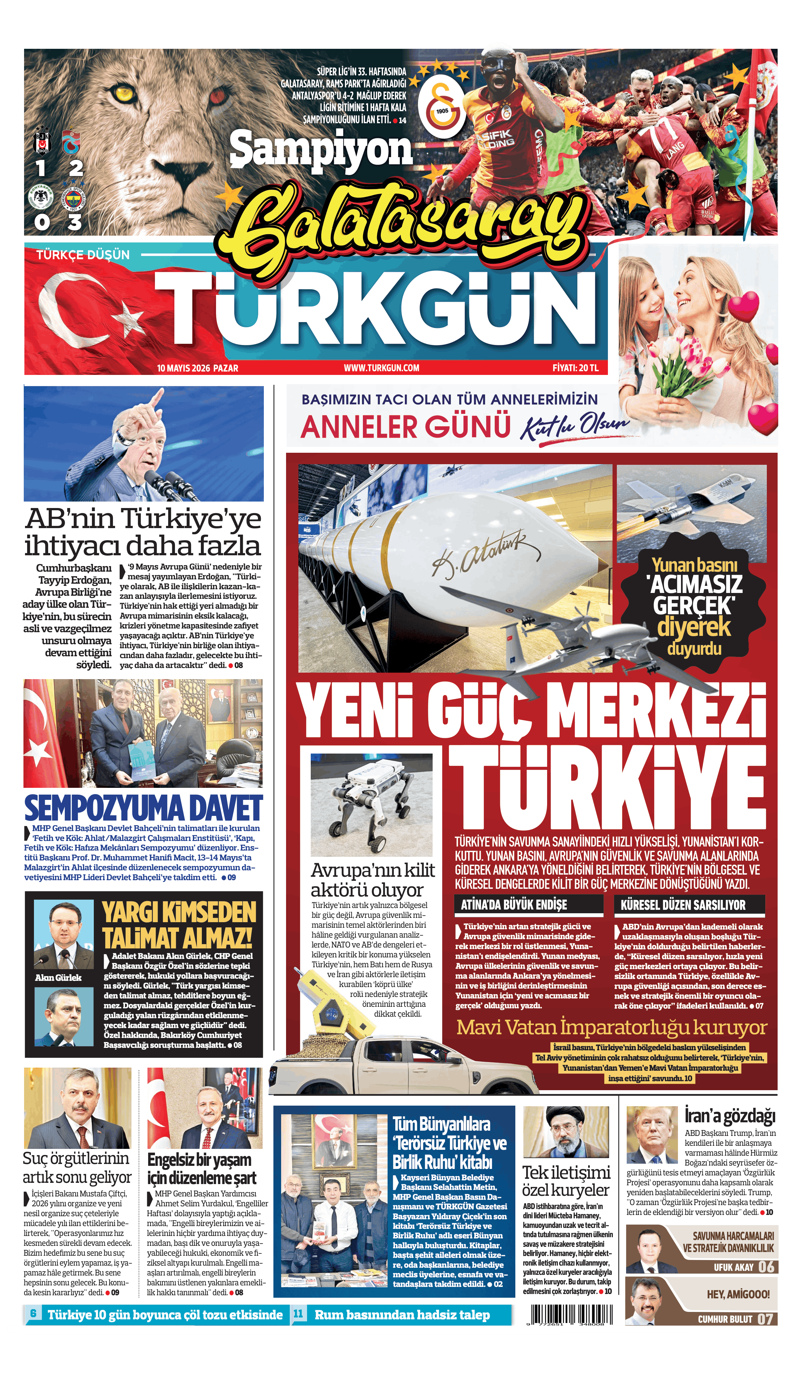 https://www.turkgun.com/Türkgün Gazetesi 10 Mayıs 2026