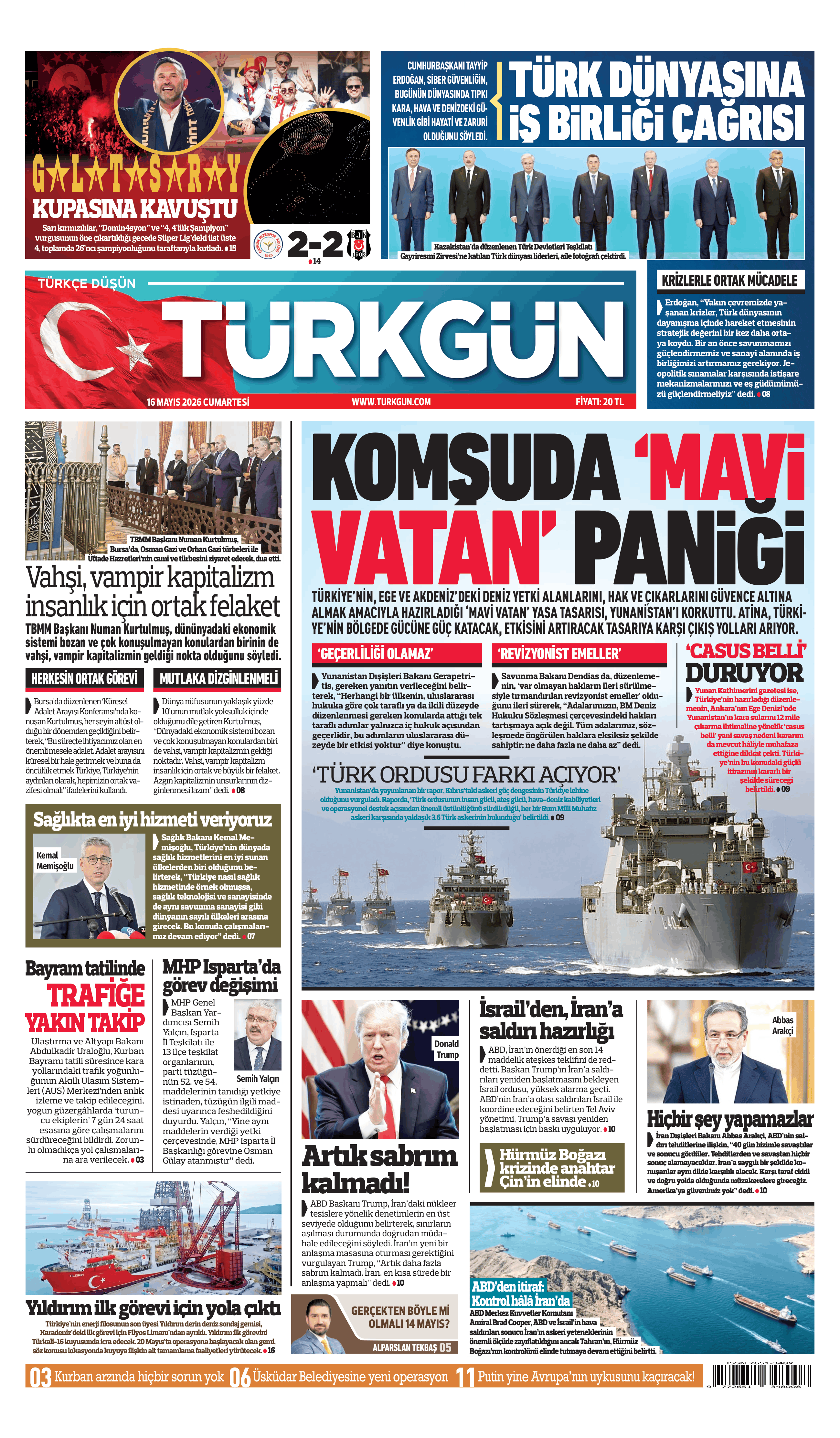 https://www.turkgun.com/Türkgün Gazetesi 16 Mayıs 2026
