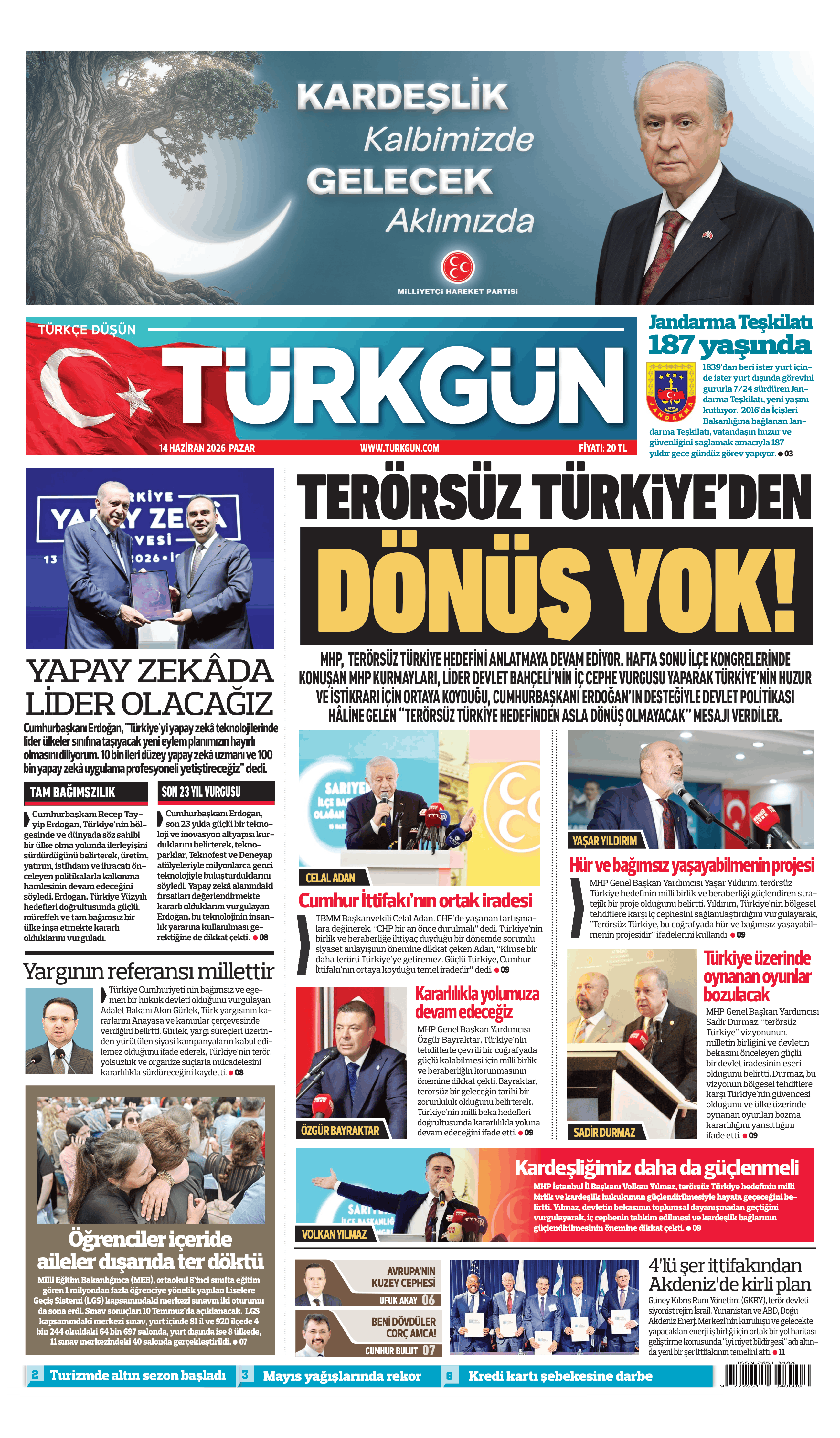 https://www.turkgun.com/Türkgün Gazetesi 14 Haziran 2026